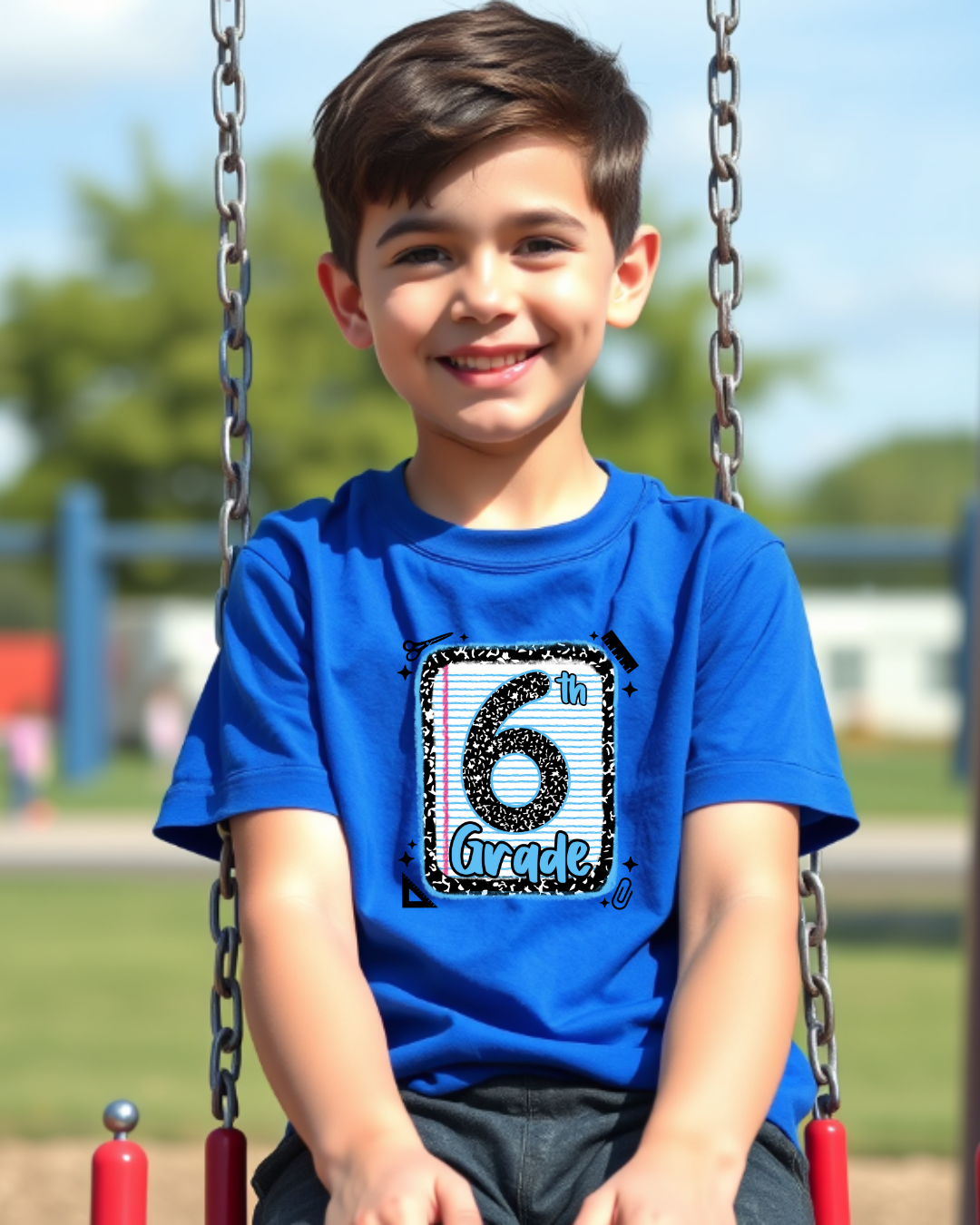 Sixth Grade Boys Back to School Shirt – Leopard Print Notebook Graphic Tee