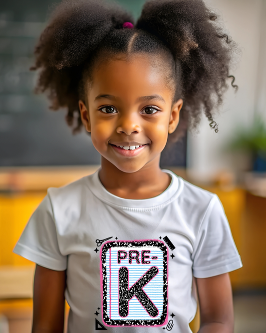 Pre-Kindergarten Girls Back to School Shirt – Leopard Print Notebook Graphic Tee - Designs By Dice