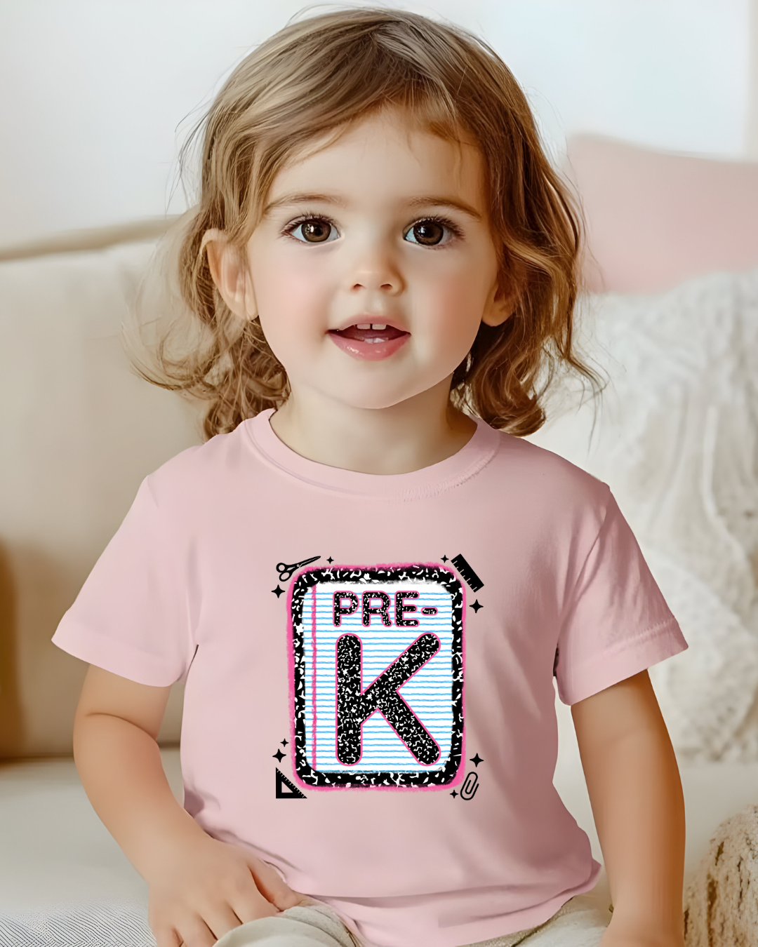 Pre-Kindergarten Girls Back to School Shirt ā Leopard Print Notebook Graphic Tee