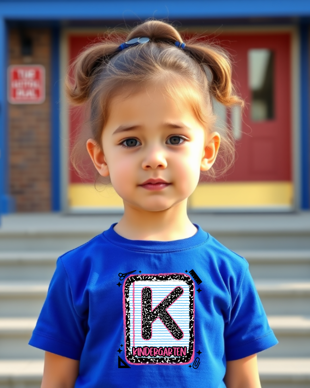 Kindergarten Girls Back to School Shirt – Leopard Print Notebook Graphic Tee