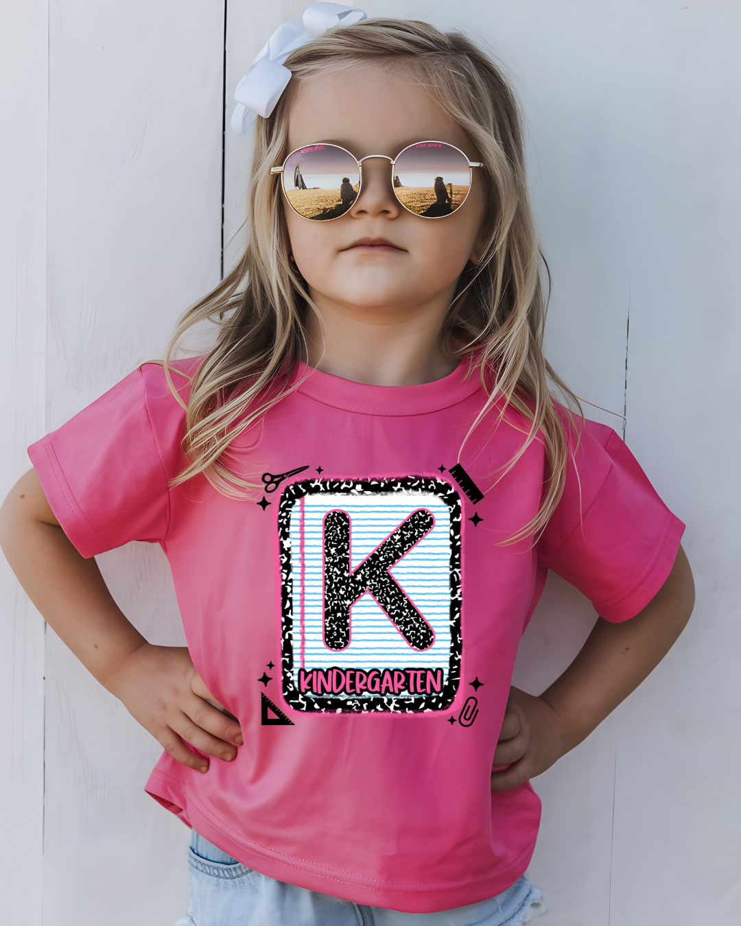 Kindergarten Girls Back to School Shirt – Leopard Print Notebook Graphic Tee