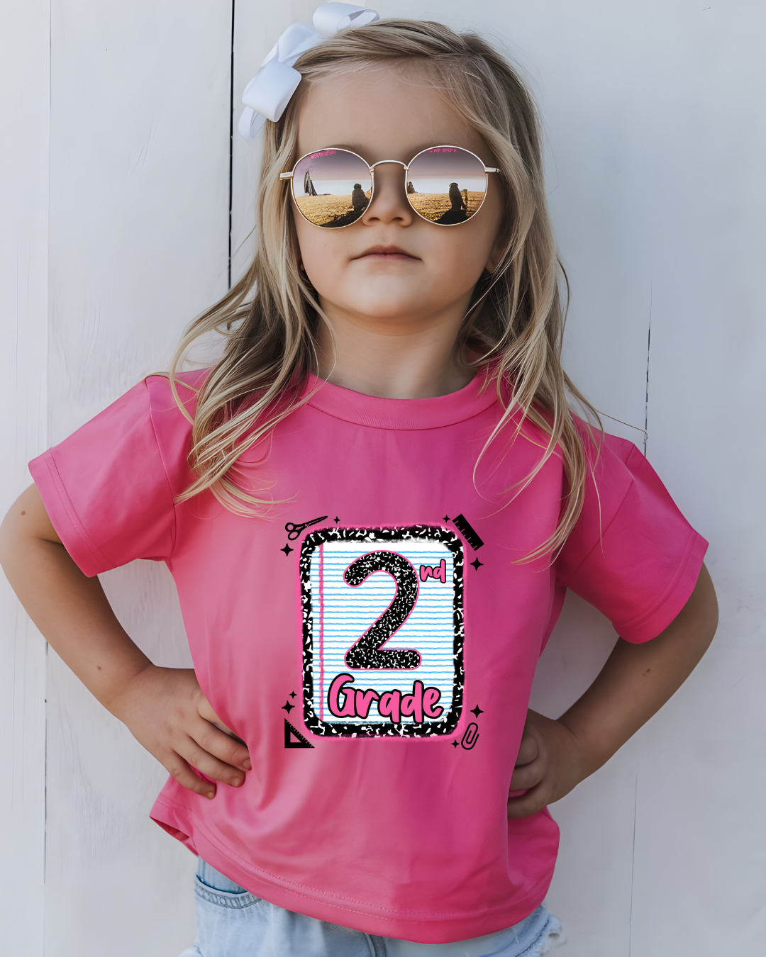 2nd Grade Girls Back to School Shirt – Leopard Print Notebook Graphic Tee