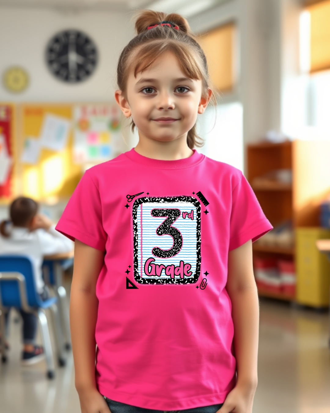 3rd Grade Girls Back to School Shirt – Leopard Print Notebook Graphic Tee
