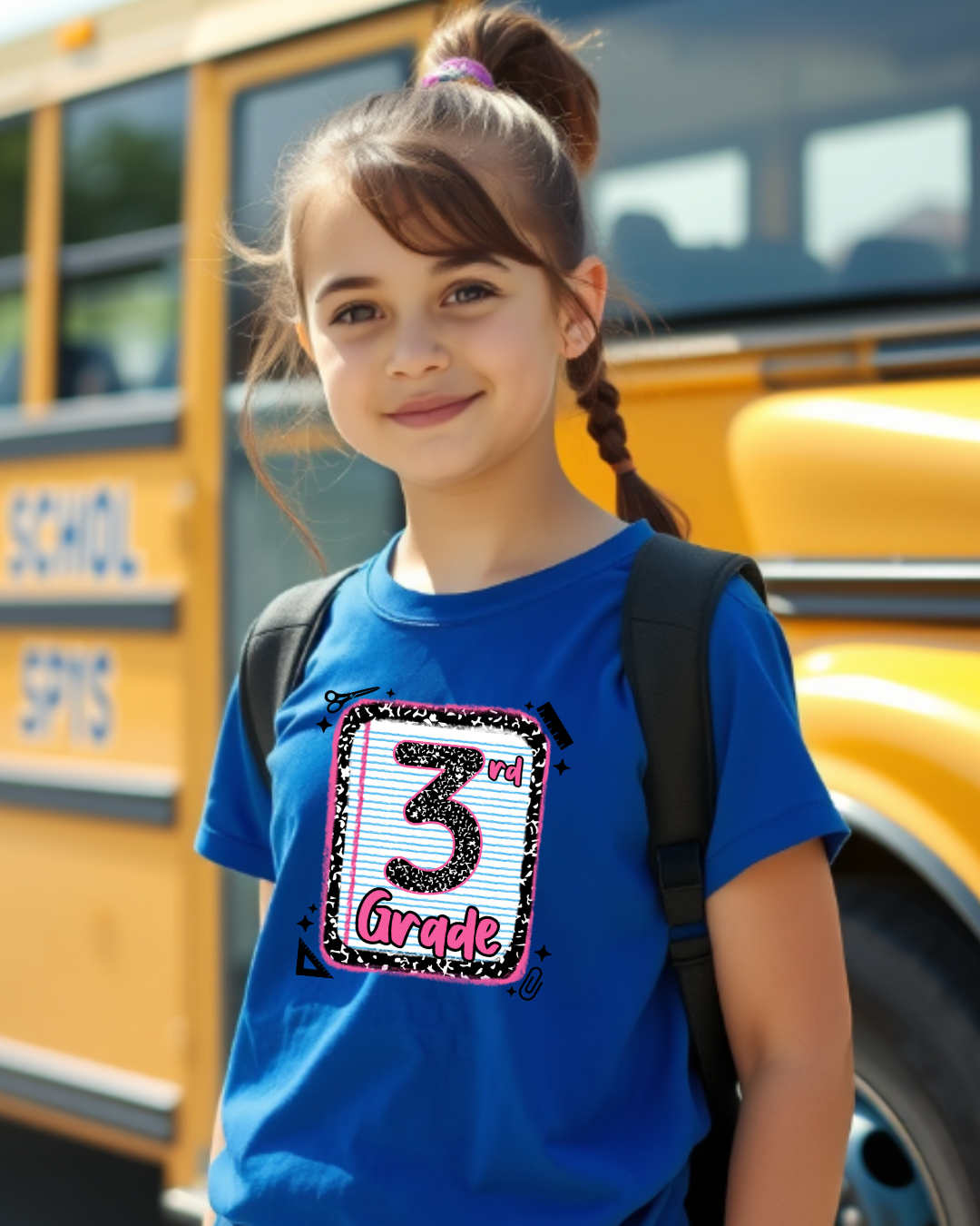3rd Grade Girls Back to School Shirt – Leopard Print Notebook Graphic Tee