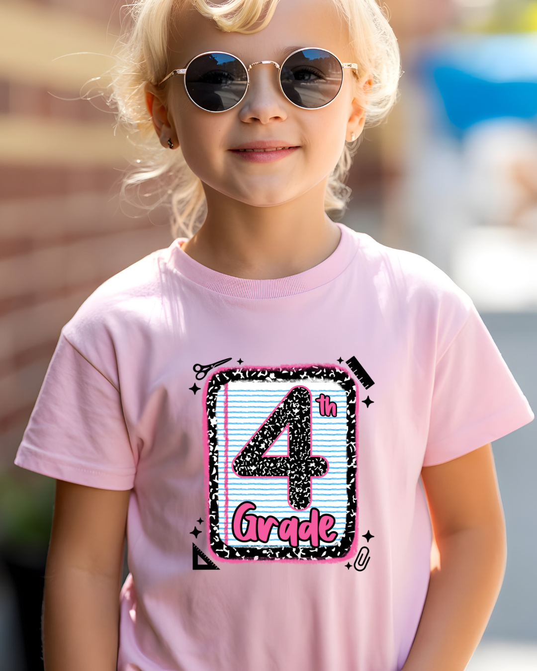 4th Grade Girls Back to School Shirt – Leopard Print Notebook Graphic Tee