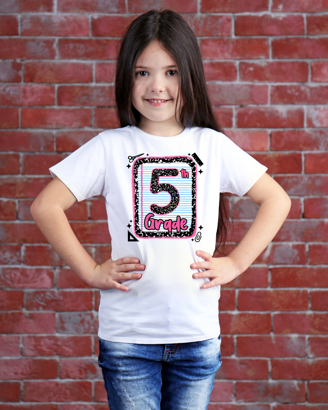 5th Grade Girls Back to School Shirt – Leopard Print Notebook Graphic Tee