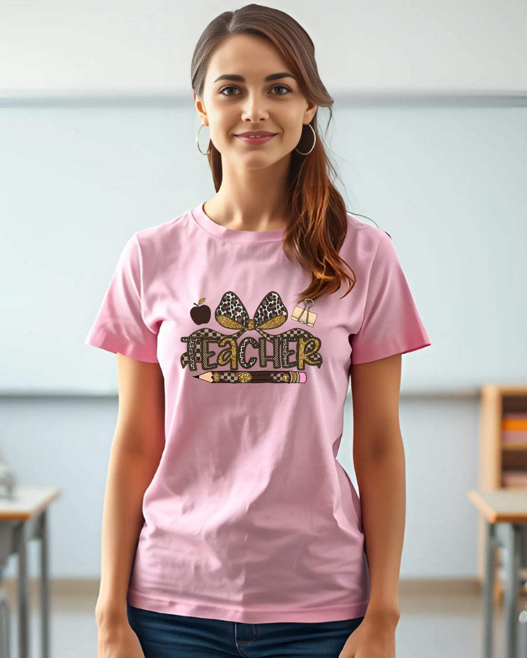 Leopard Print Teacher T-Shirt – Cute Teacher Graphic Tee for Back to School