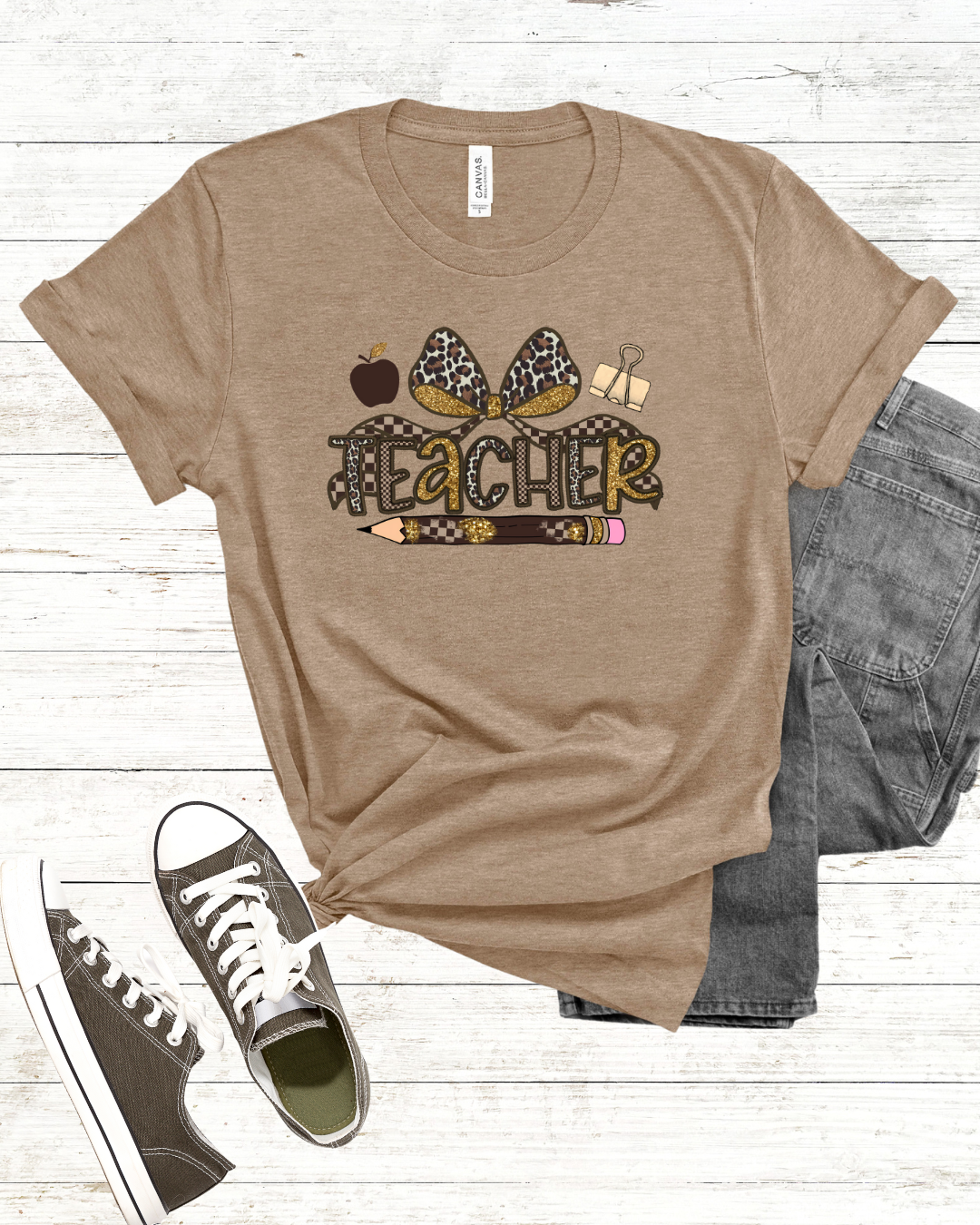 Leopard Print Teacher T-Shirt – Cute Teacher Graphic Tee for Back to School
