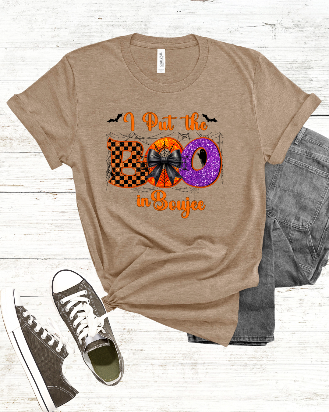 I Put the Boo in Boujee Halloween T-Shirt | Cute Spooky Graphic Tee for Women