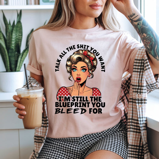 I’m Still the Blueprint T-Shirt – Retro Pop Art Pin-Up Graphic Tee - Designs By Dice