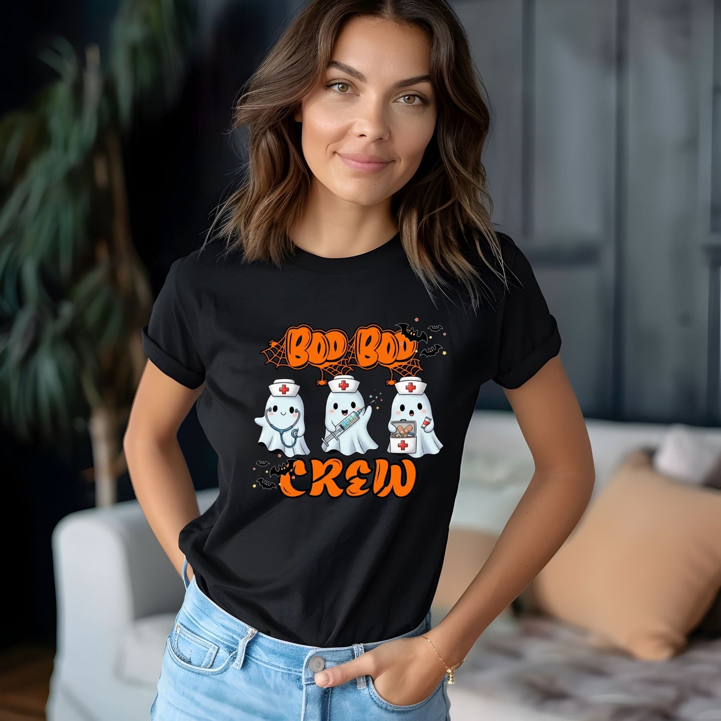 Boo Boo Crew Halloween T-Shirt ā Cute Nurse Ghost Medical Team Graphic Tee