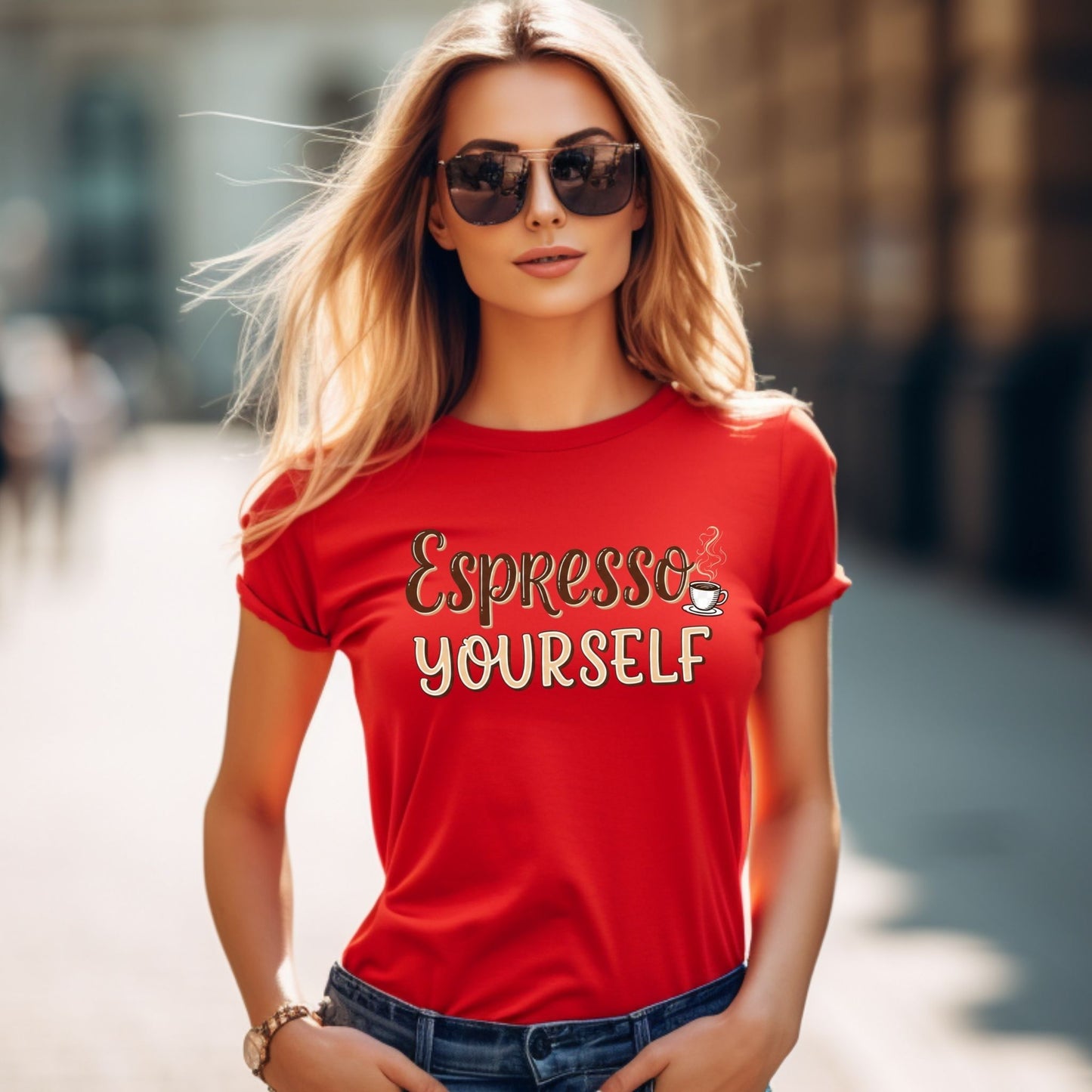 Espresso Yourself Coffee T-Shirt – Funny Caffeine Lover Graphic Tee