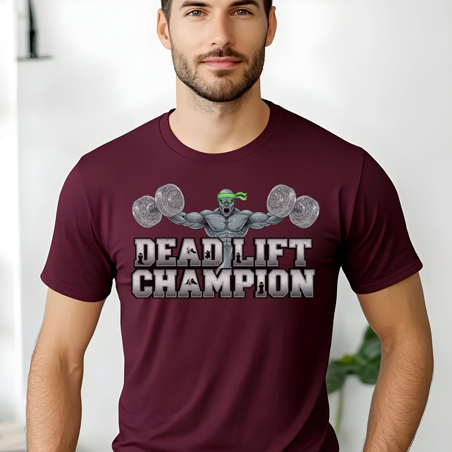 Dead Lift Champion – Funny Gym Halloween Zombie Ghost Weightlifting T-Shirt
