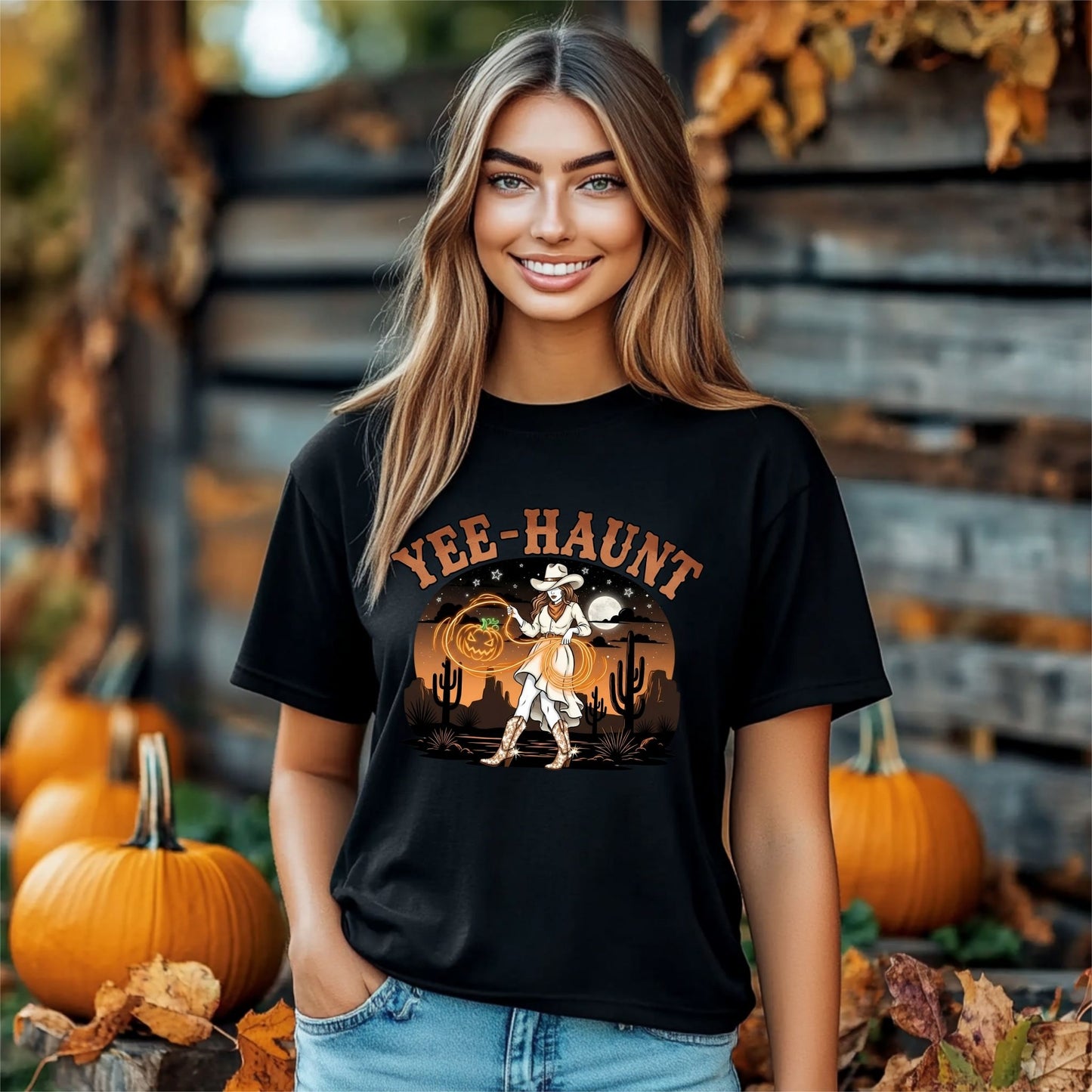 Yee-Haunt – Western Cowgirl Halloween T-Shirt
