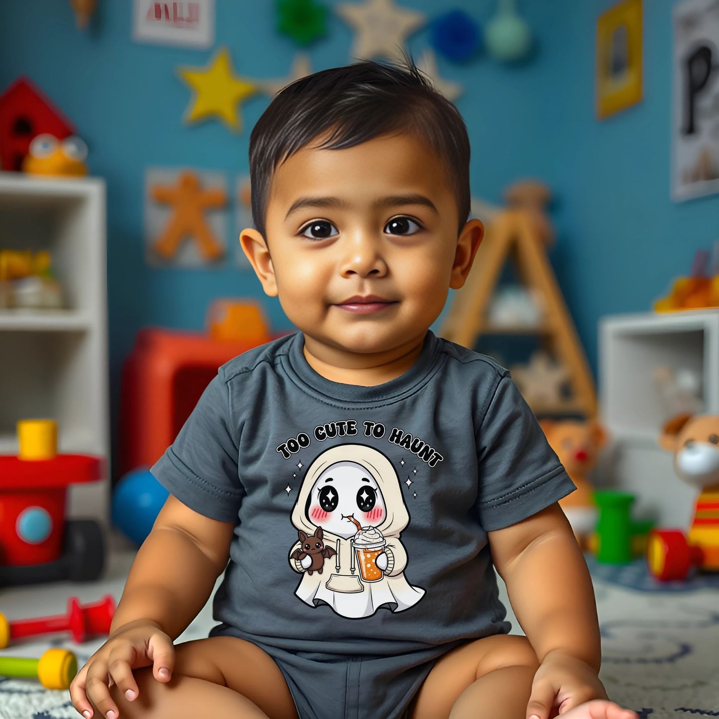 Too Cute to Haunt Infant Halloween Onesie – Adorable Baby Short Sleeve Bodysuit