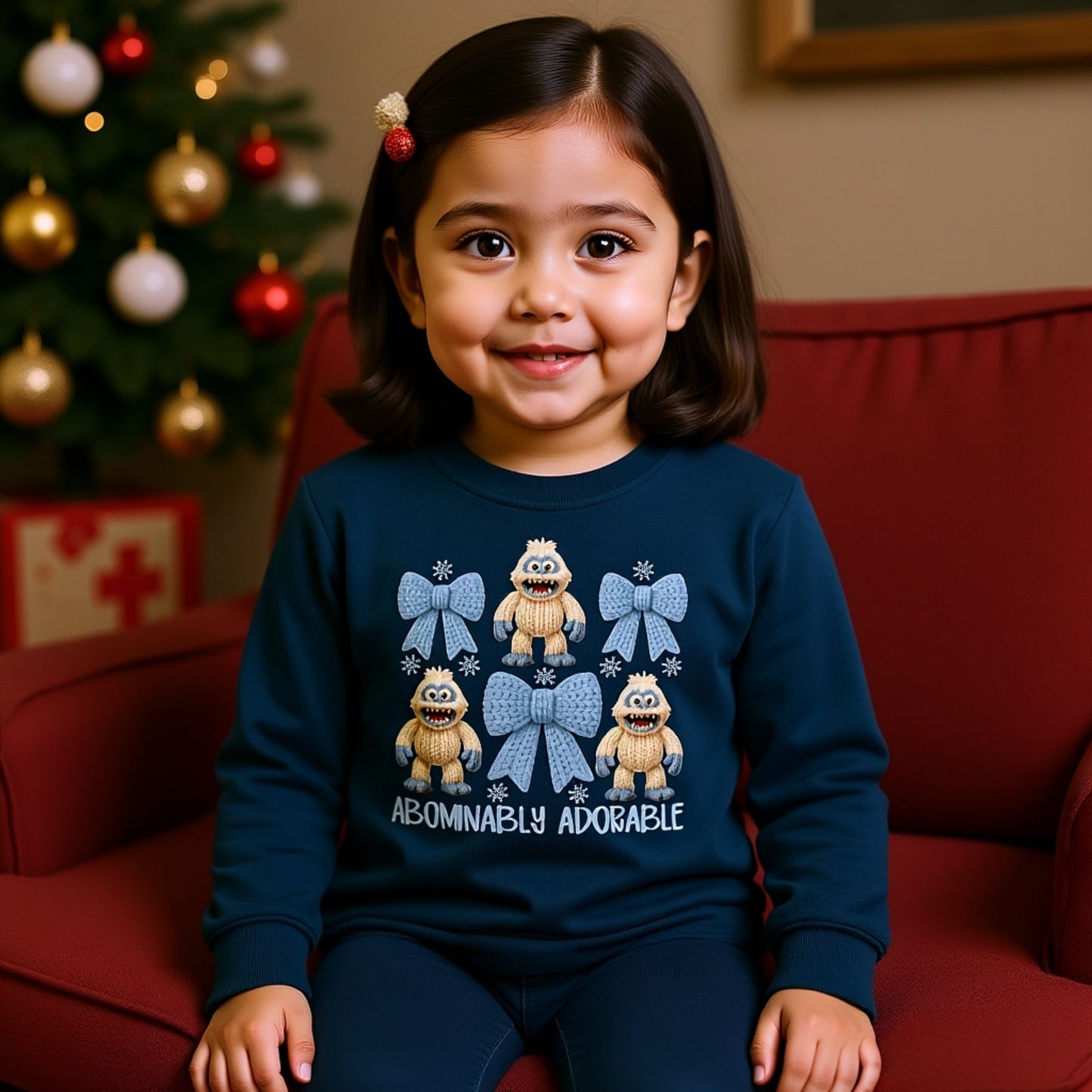 Abominably Adorable Toddler Crewneck | Cute Yeti Christmas Sweater | Cozy Winter Outfit for Kids
