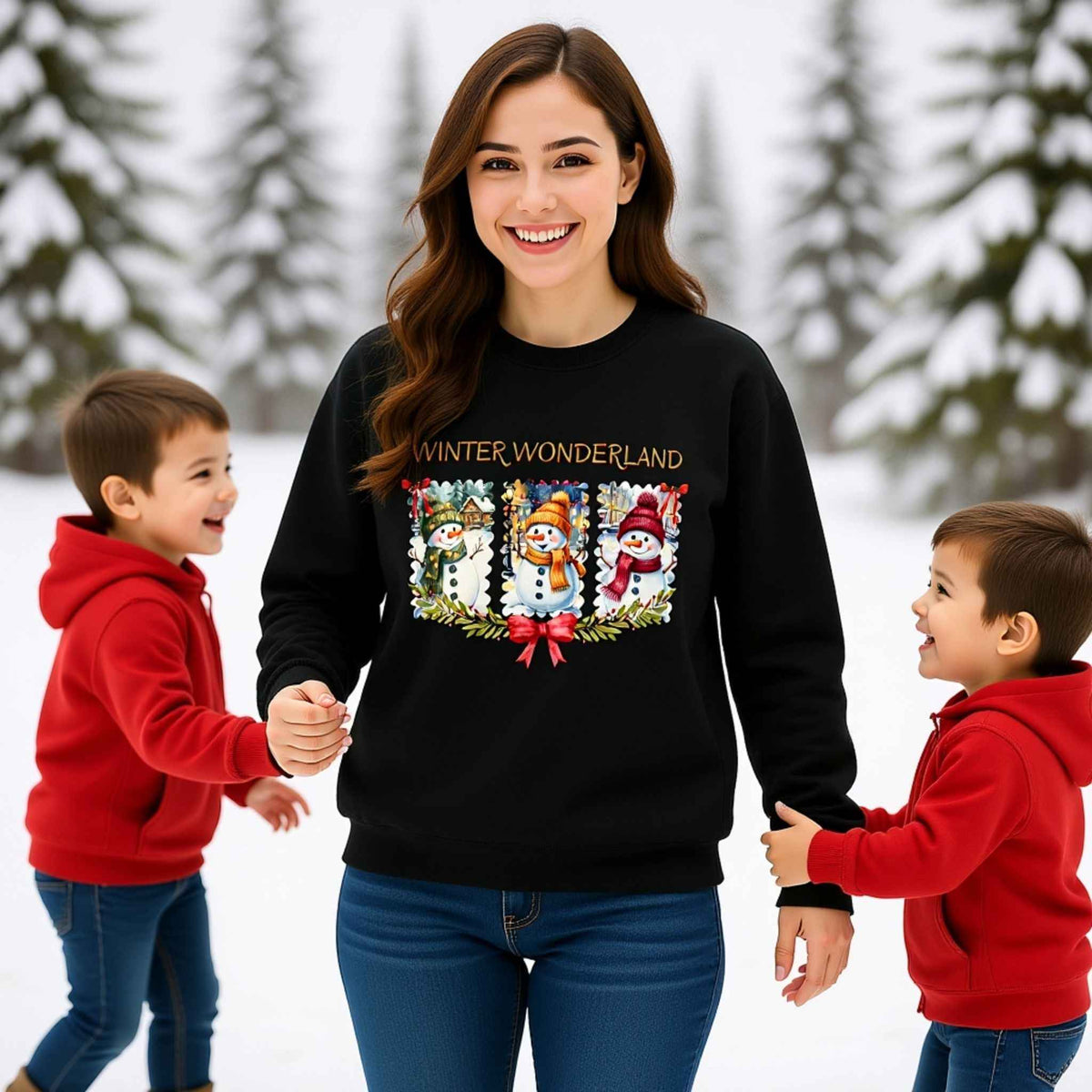 Winter Wonderland snowman cozy Christmas crewneck sweatshirt