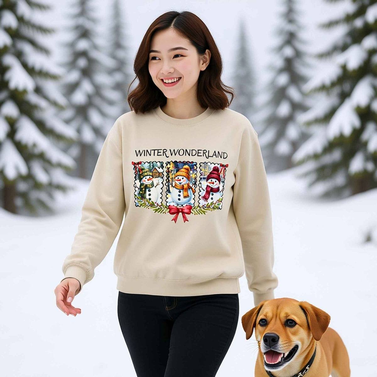 Winter Wonderland snowman cozy Christmas crewneck sweatshirt