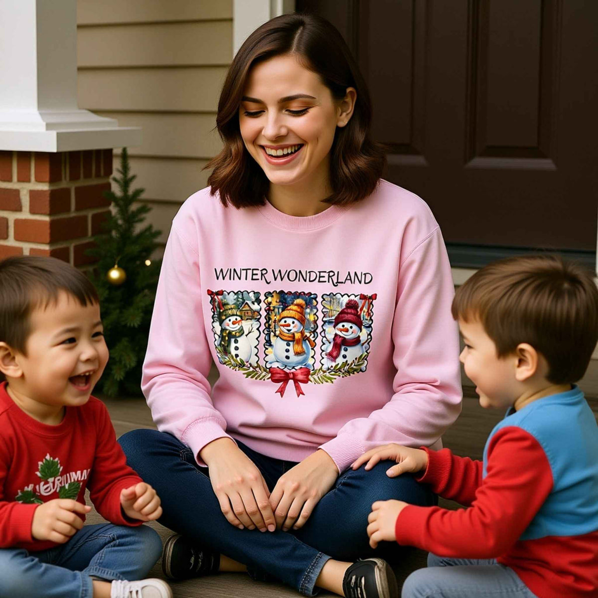 Winter Wonderland snowman cozy Christmas crewneck sweatshirt