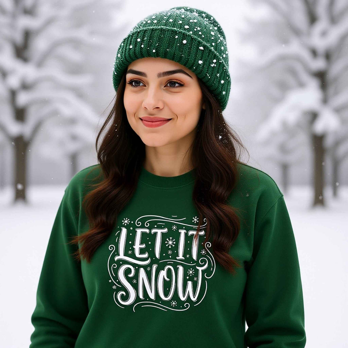 Let It Snow cozy winter holiday crewneck sweatshirt