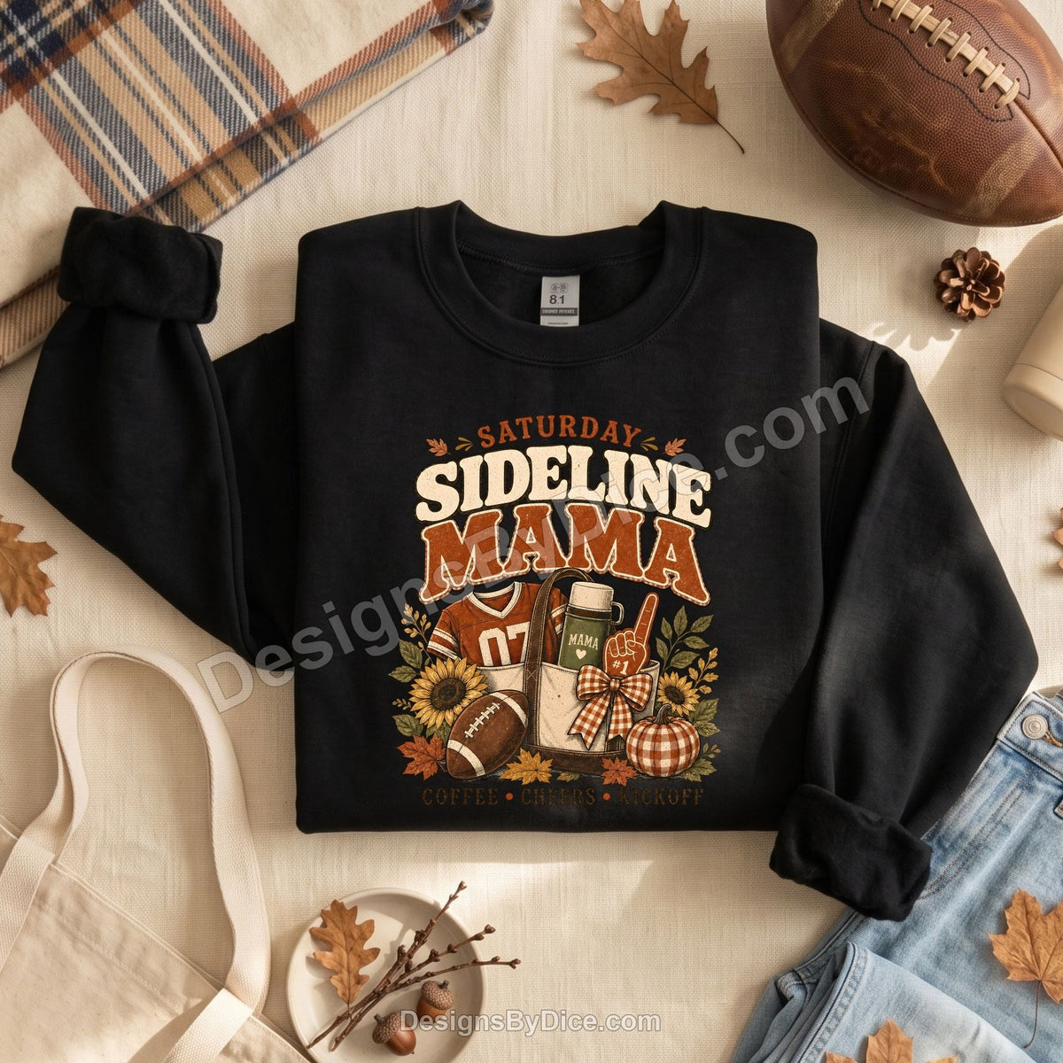 Saturday Sideline Mama Football Mom Sweatshirt