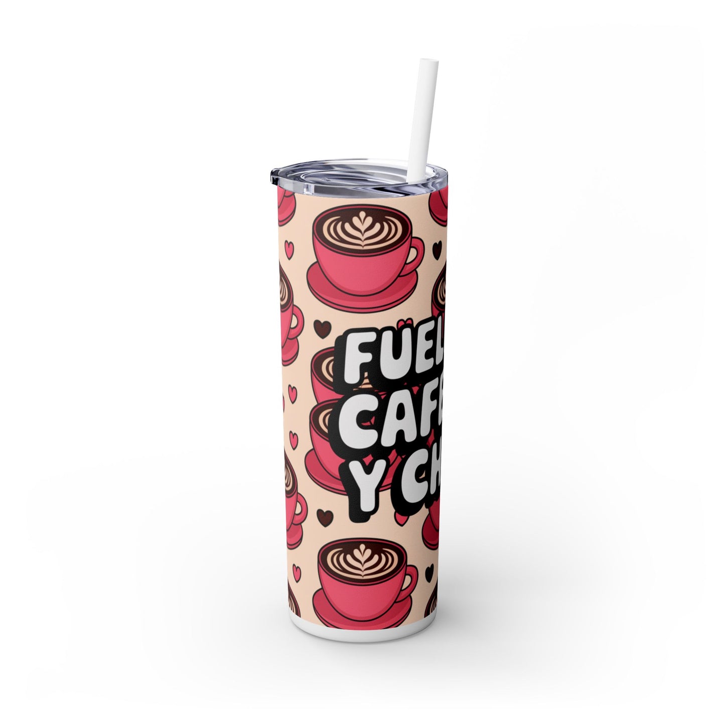 Coffee Lover's Skinny Tumbler with Straw - 20oz