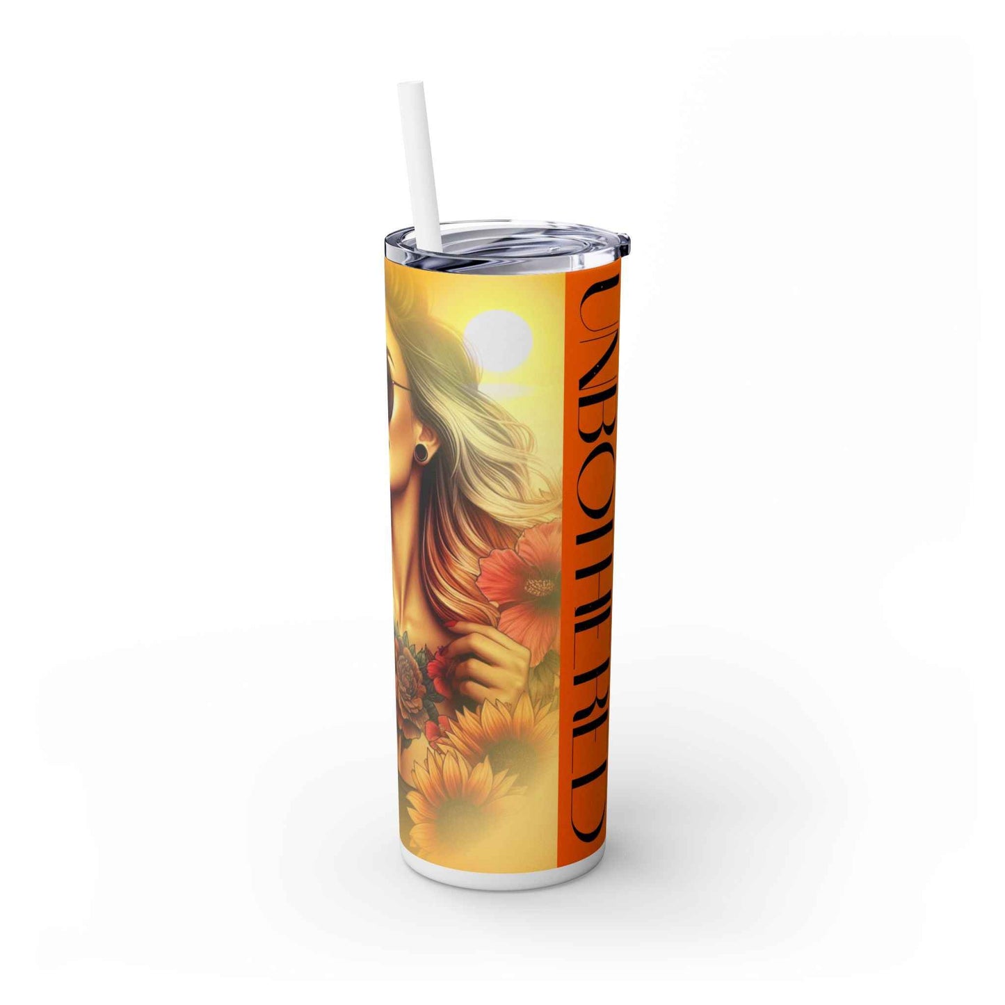 Bold Tattooed Beauty | Unbothered Skinny Tumbler with Straw, 20oz