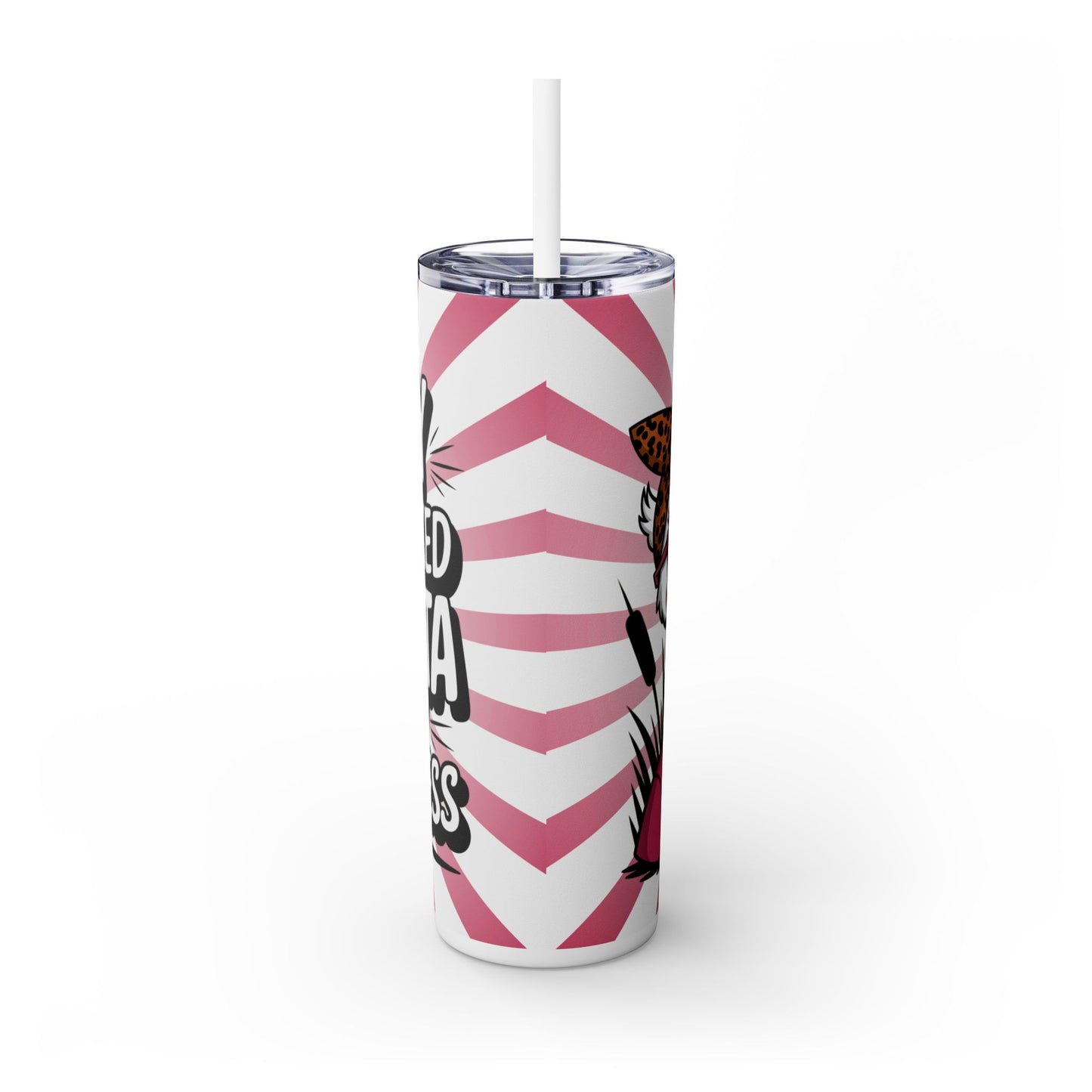 Stay Quackin' Skinny Tumbler with Straw - 20oz Pink Duck Design