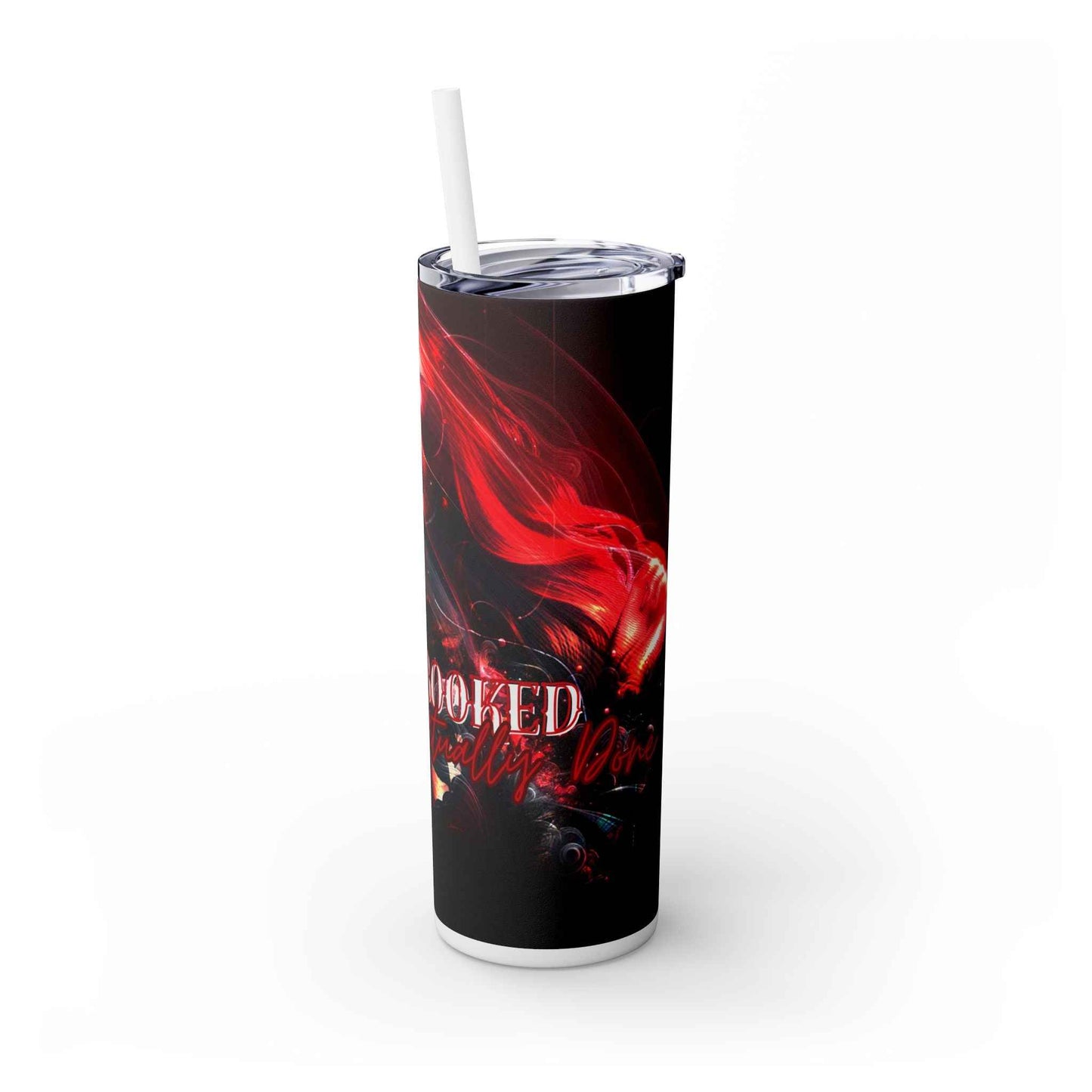 Fierce Red Skinny Tumbler with Straw - 20oz | Mentally Booked