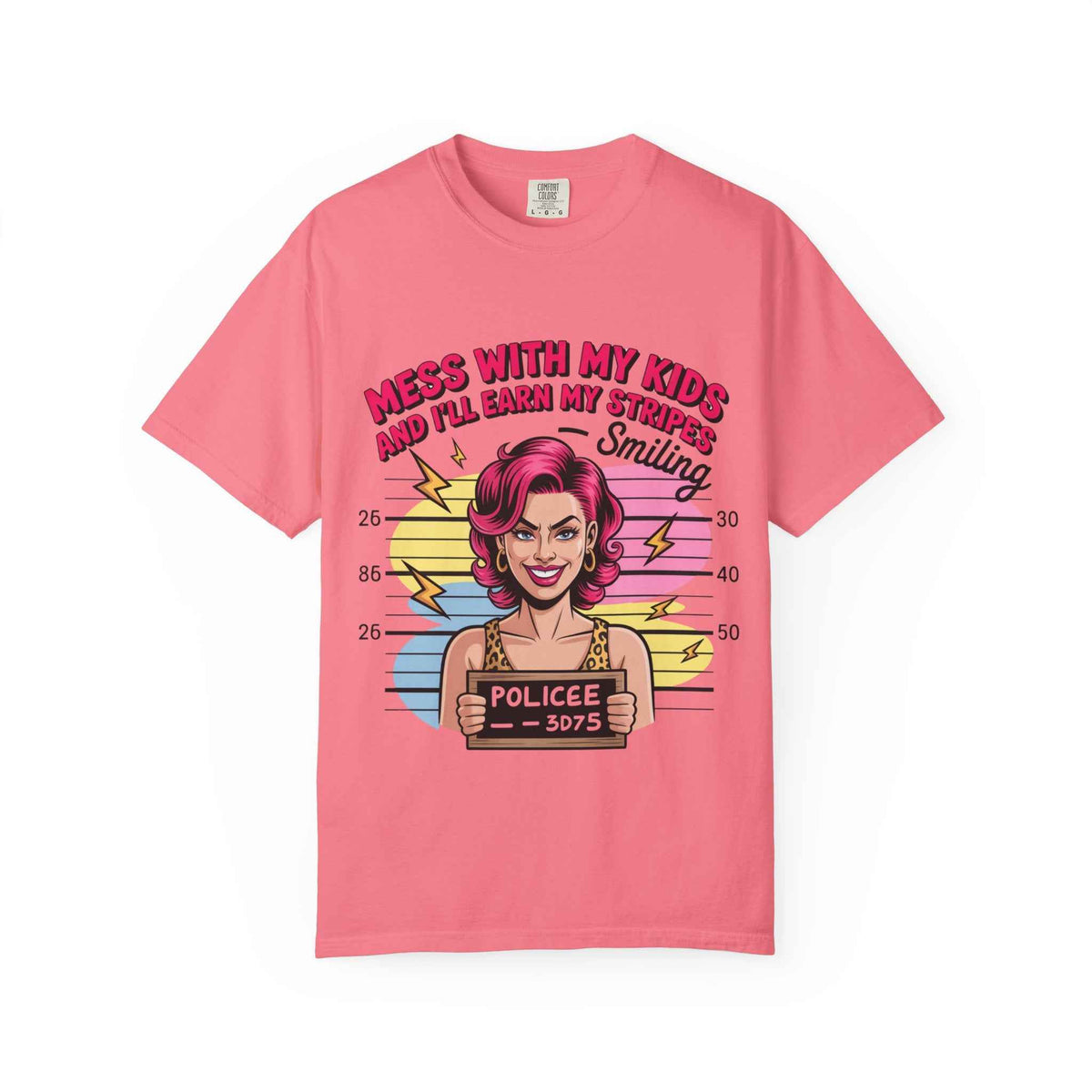 Funny "Mess with My Kids and I'll Earn My Stripes" Graphic Tee