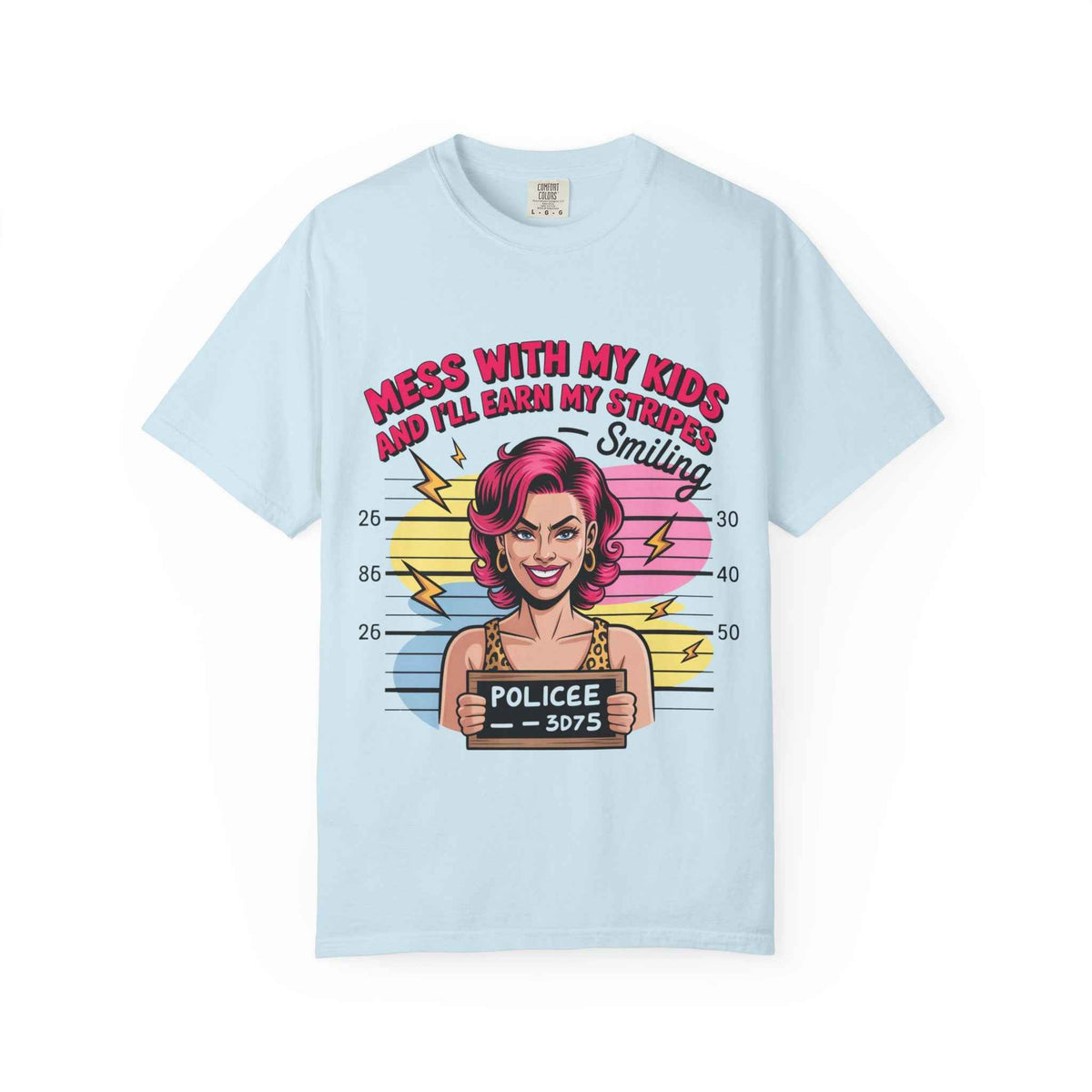 Funny "Mess with My Kids and I'll Earn My Stripes" Graphic Tee