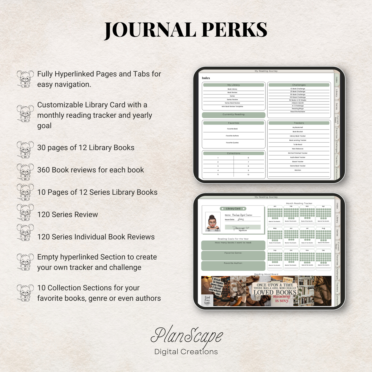 Minimalist Digital Reading Journal: Book Tracker & Series Planner