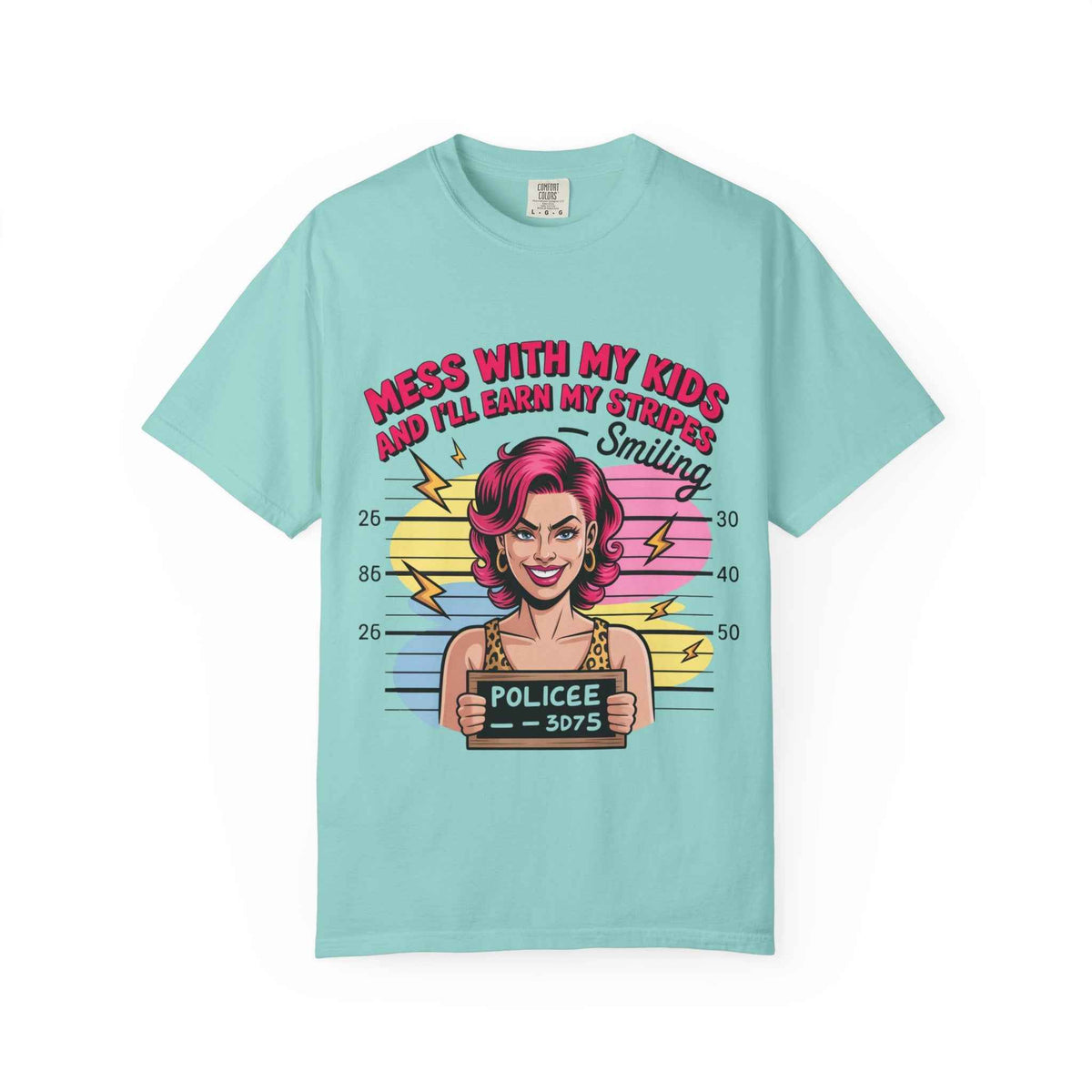 Funny "Mess with My Kids and I'll Earn My Stripes" Graphic Tee