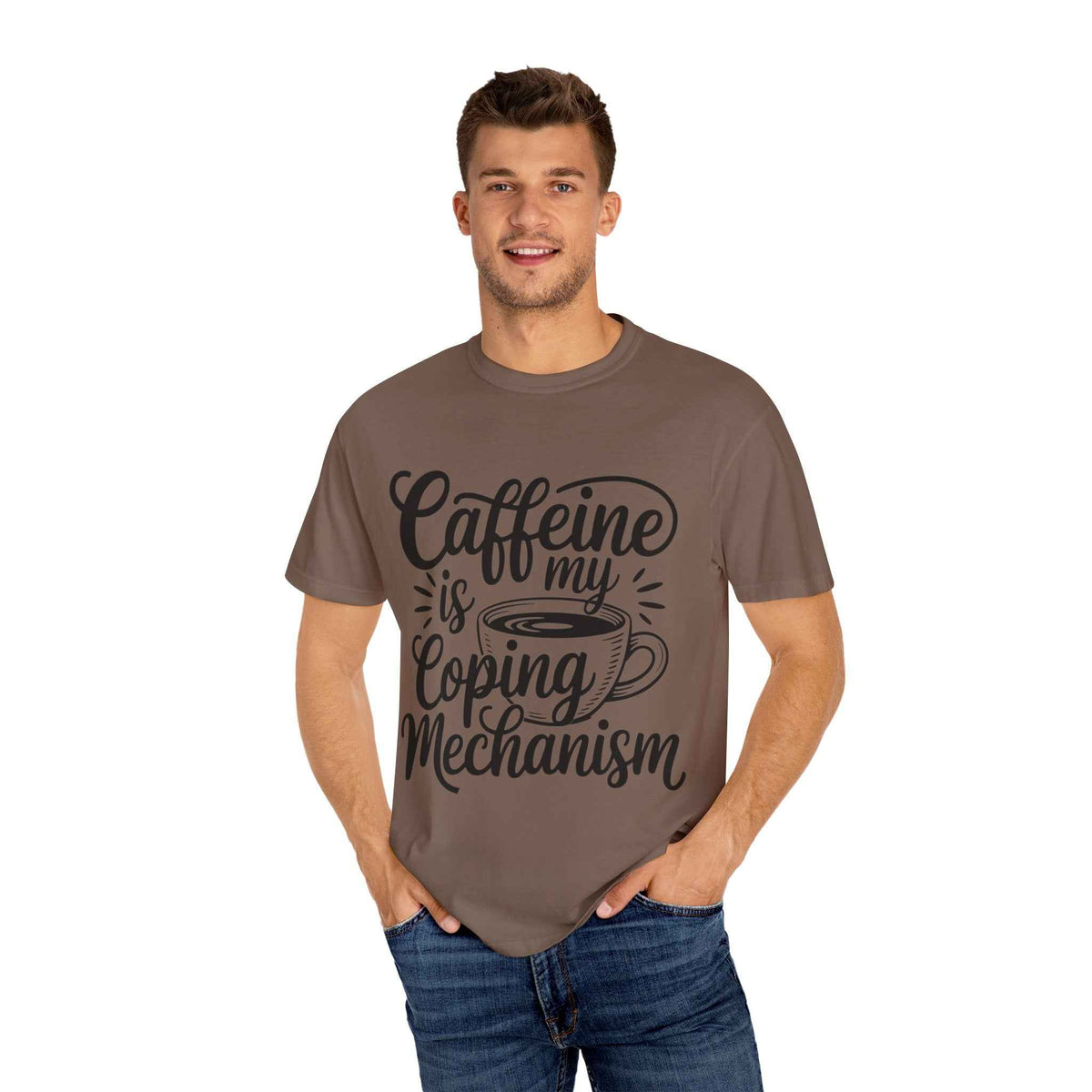 Caffeine Is My Coping Mechanism funny coffee lover graphic tee