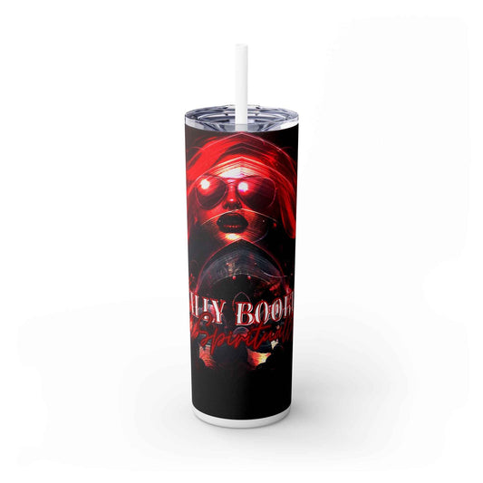 Fierce Red Skinny Tumbler with Straw - 20oz | Mentally Booked