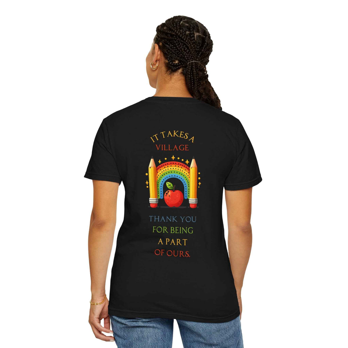 Teacher Appreciation GraphicT-Shirt – ‘It Takes a Village’ Design