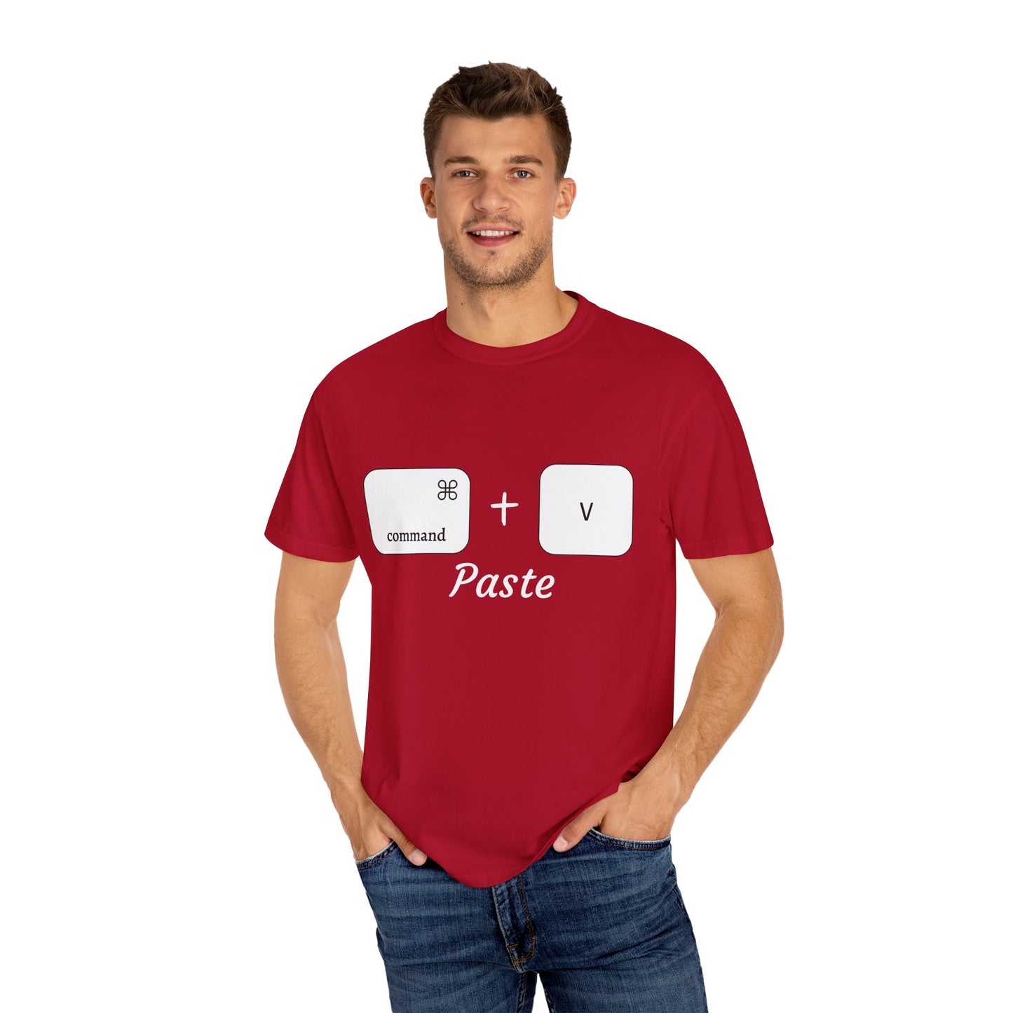 Command + V - Paste T-Shirt (white)