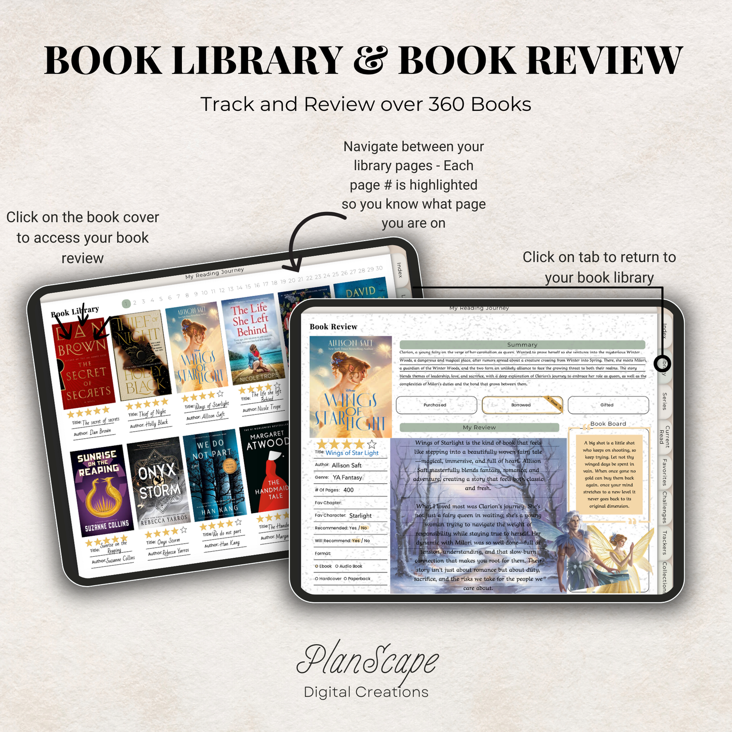 Minimalist Digital Reading Journal: Book Tracker & Series Planner