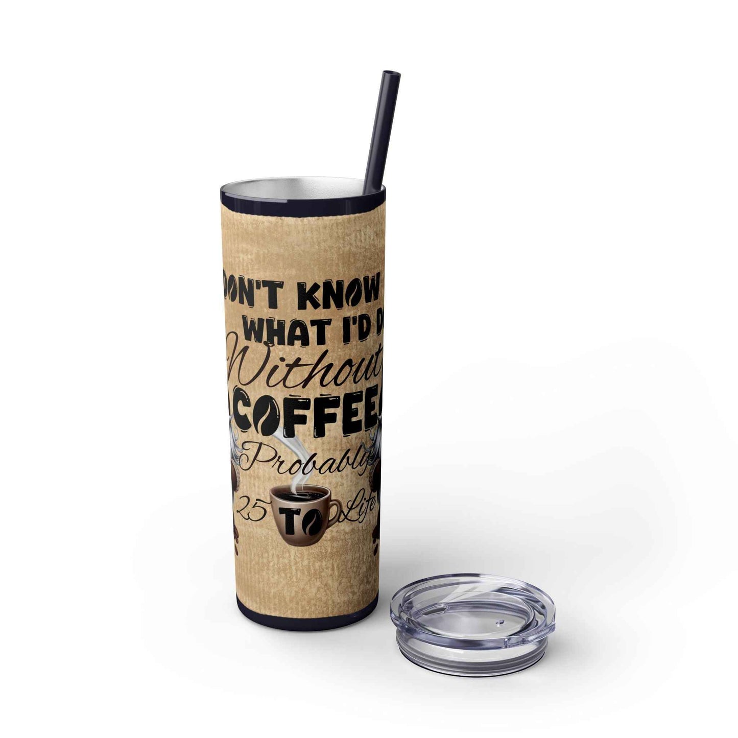 Coffee Lovers Gnome Design 20oz Skinny Tumbler with Straw