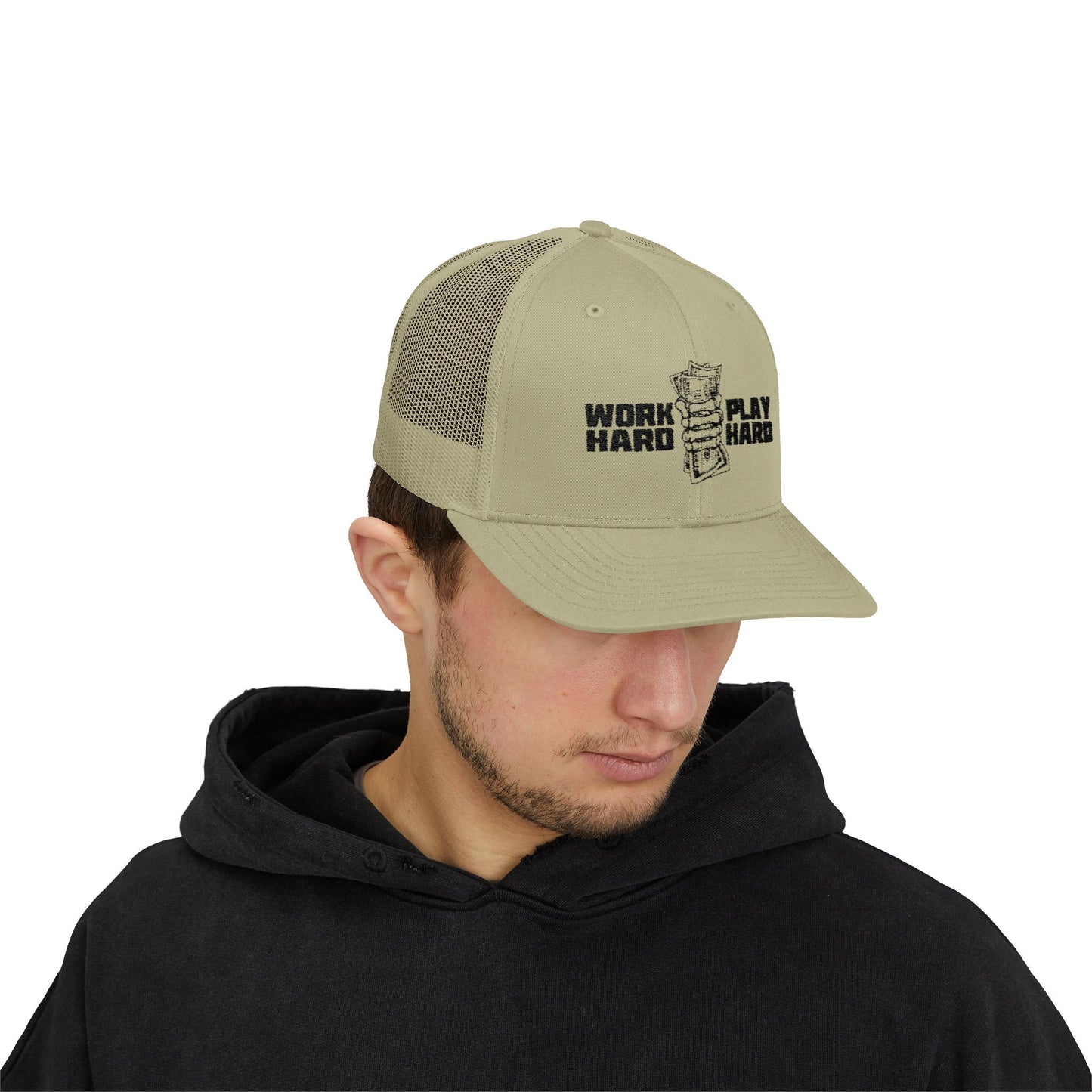 Work Hard Play Hard Snapback Trucker Cap