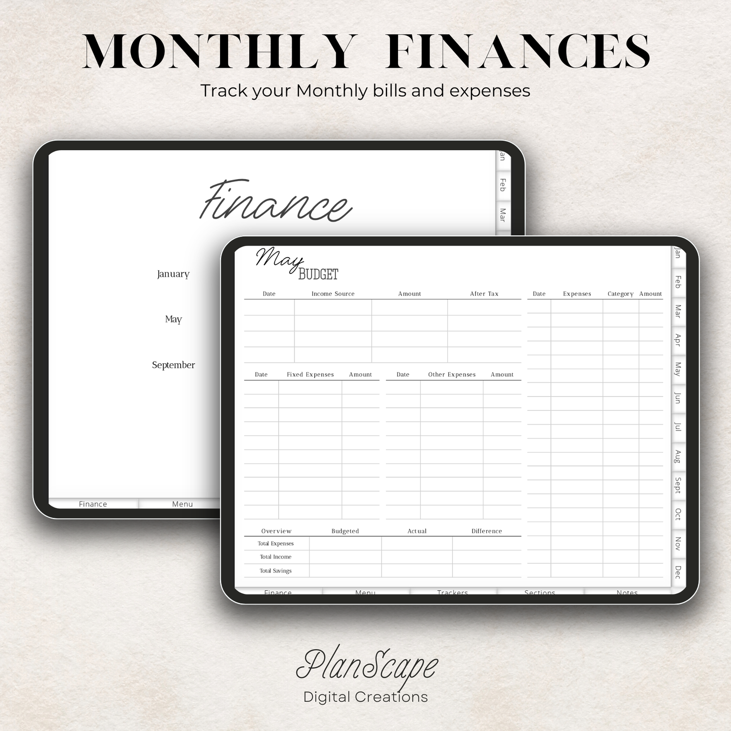 Minimalist Digital Planner: Undated, Hyperlinked Navigation