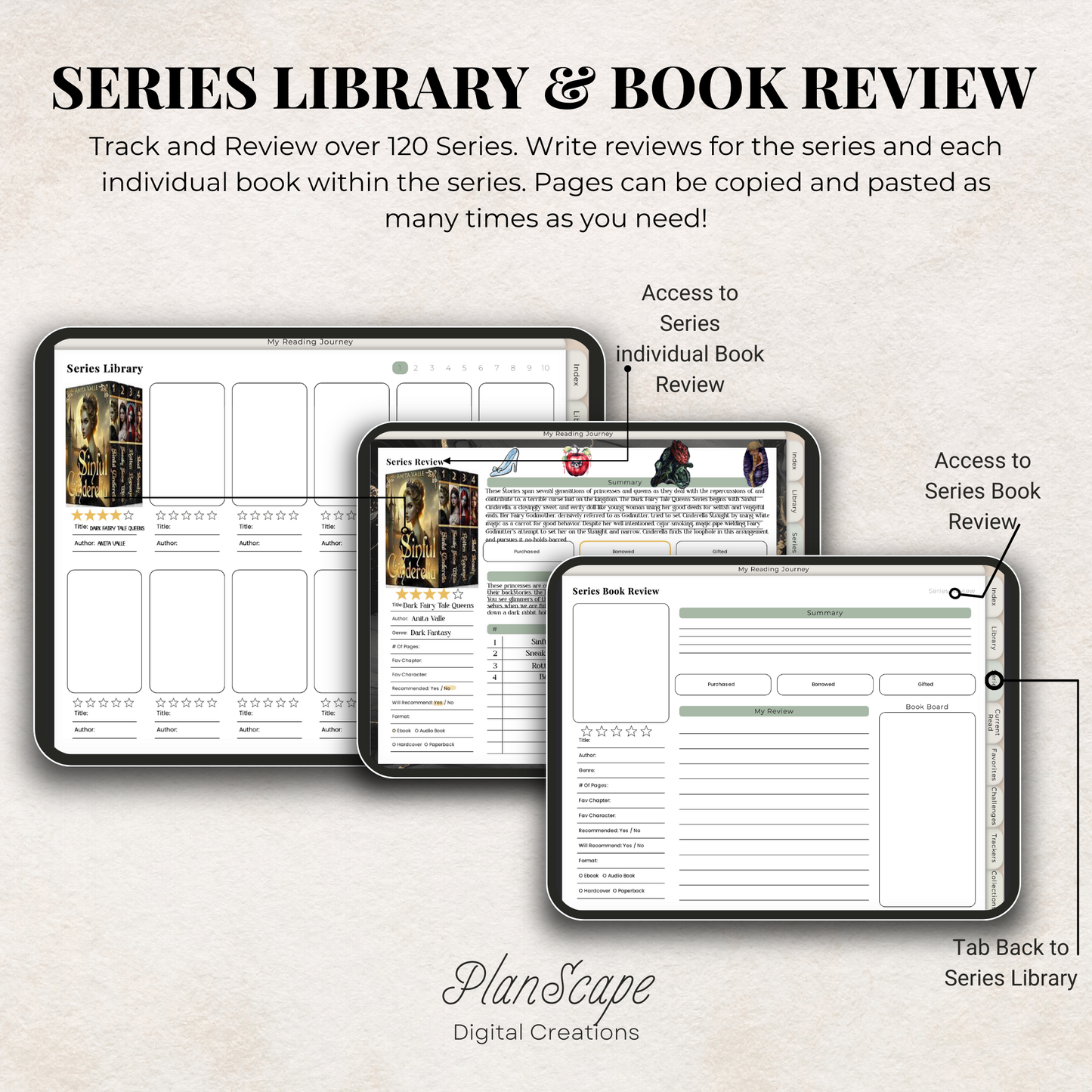 Minimalist Digital Reading Journal: Book Tracker & Series Planner