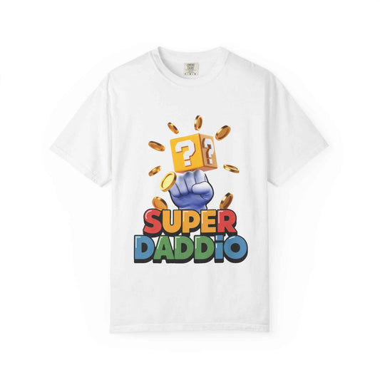 Super Daddio Garment-Dyed T-Shirt - Fun Gaming Tee for Dads