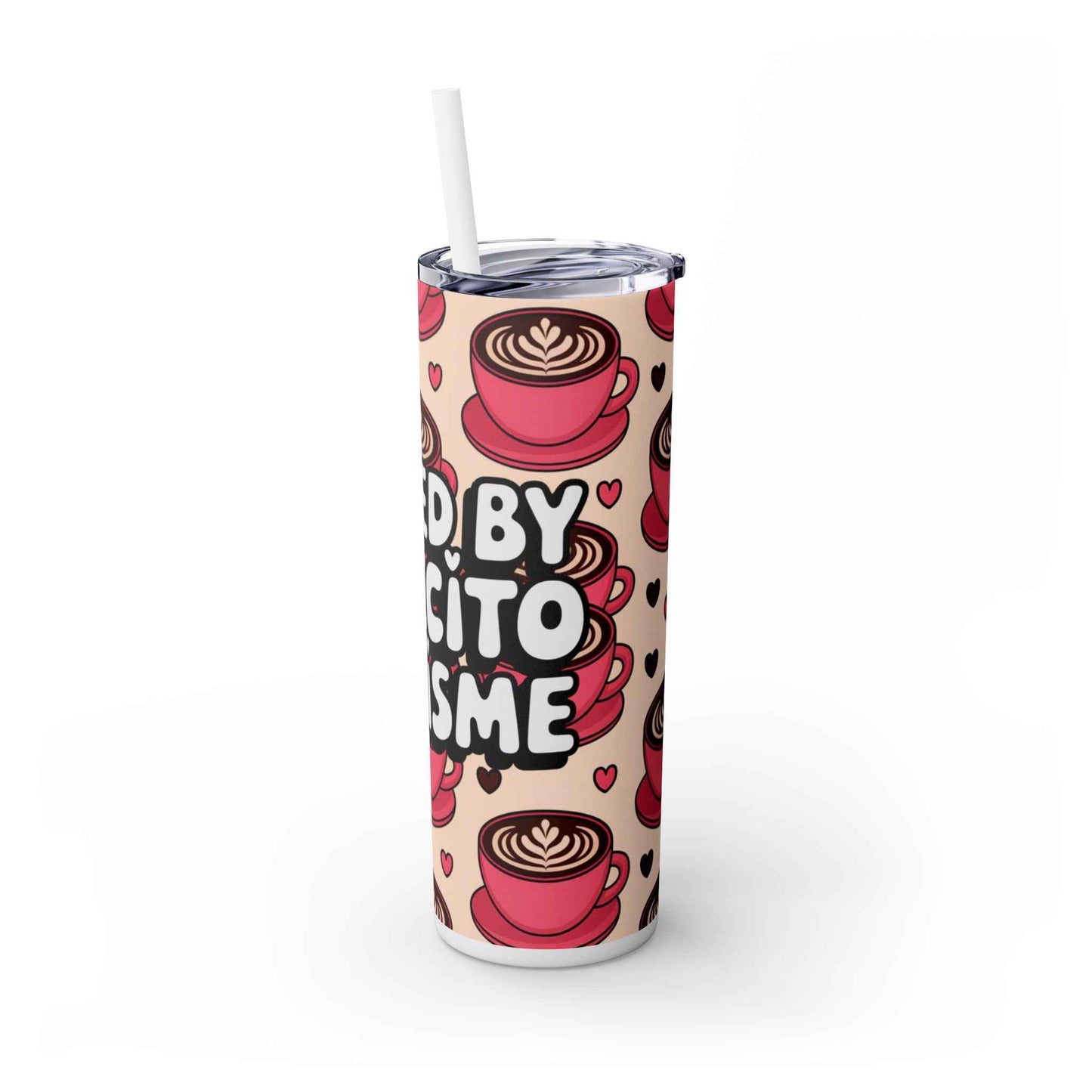 Coffee Lover's Skinny Tumbler with Straw - 20oz