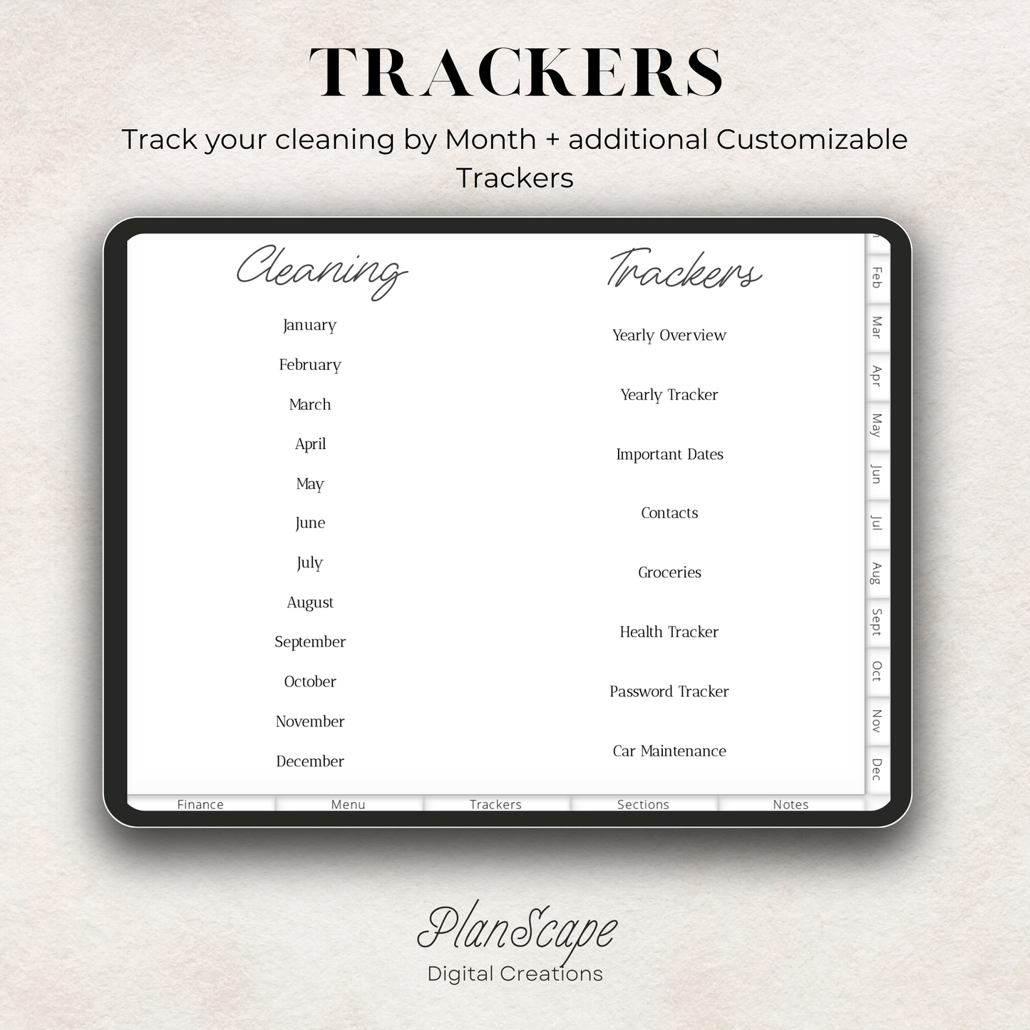 Minimalist Digital Planner: Undated, Hyperlinked Navigation