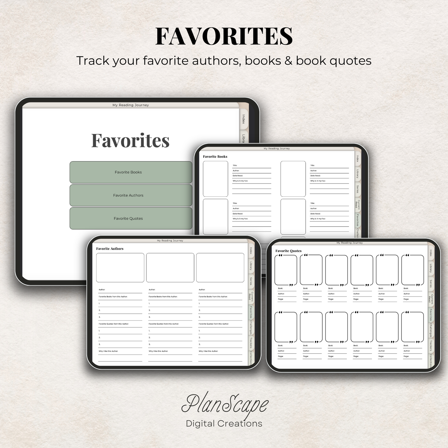 Minimalist Digital Reading Journal: Book Tracker & Series Planner