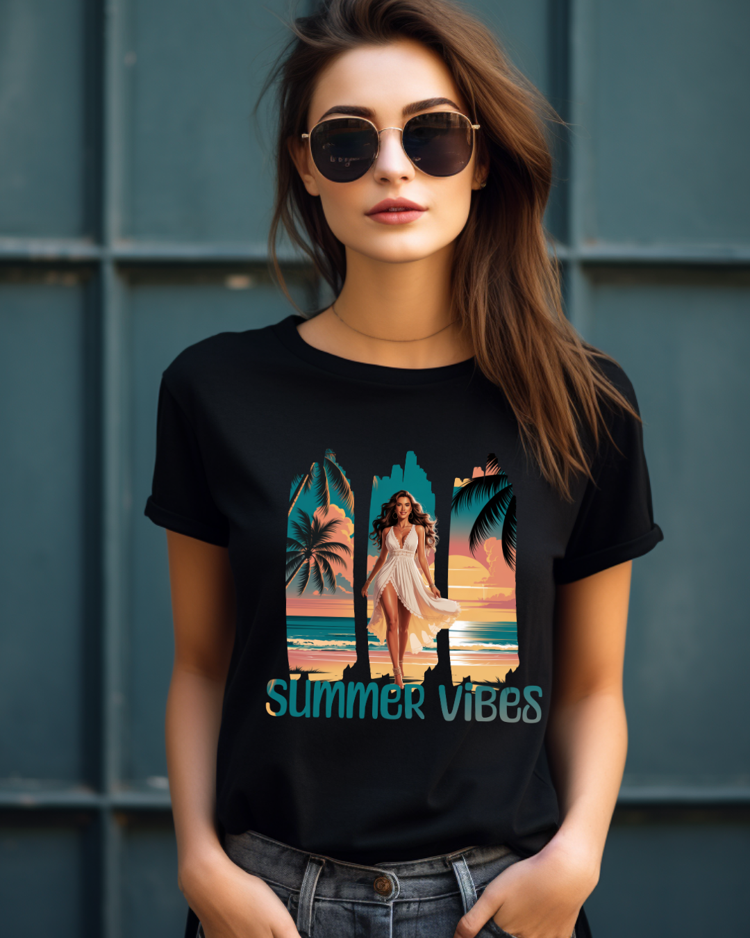 Summer Vibes Brush Stroke- Puerto Rico Beach Days & Vacation