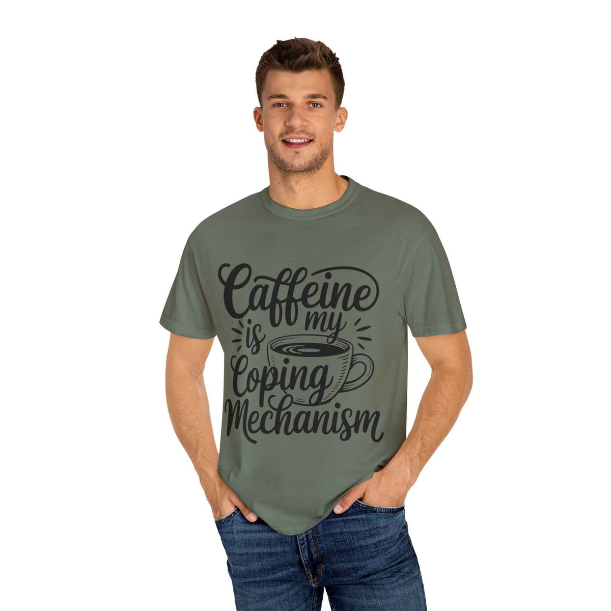 Caffeine Is My Coping Mechanism funny coffee lover graphic tee