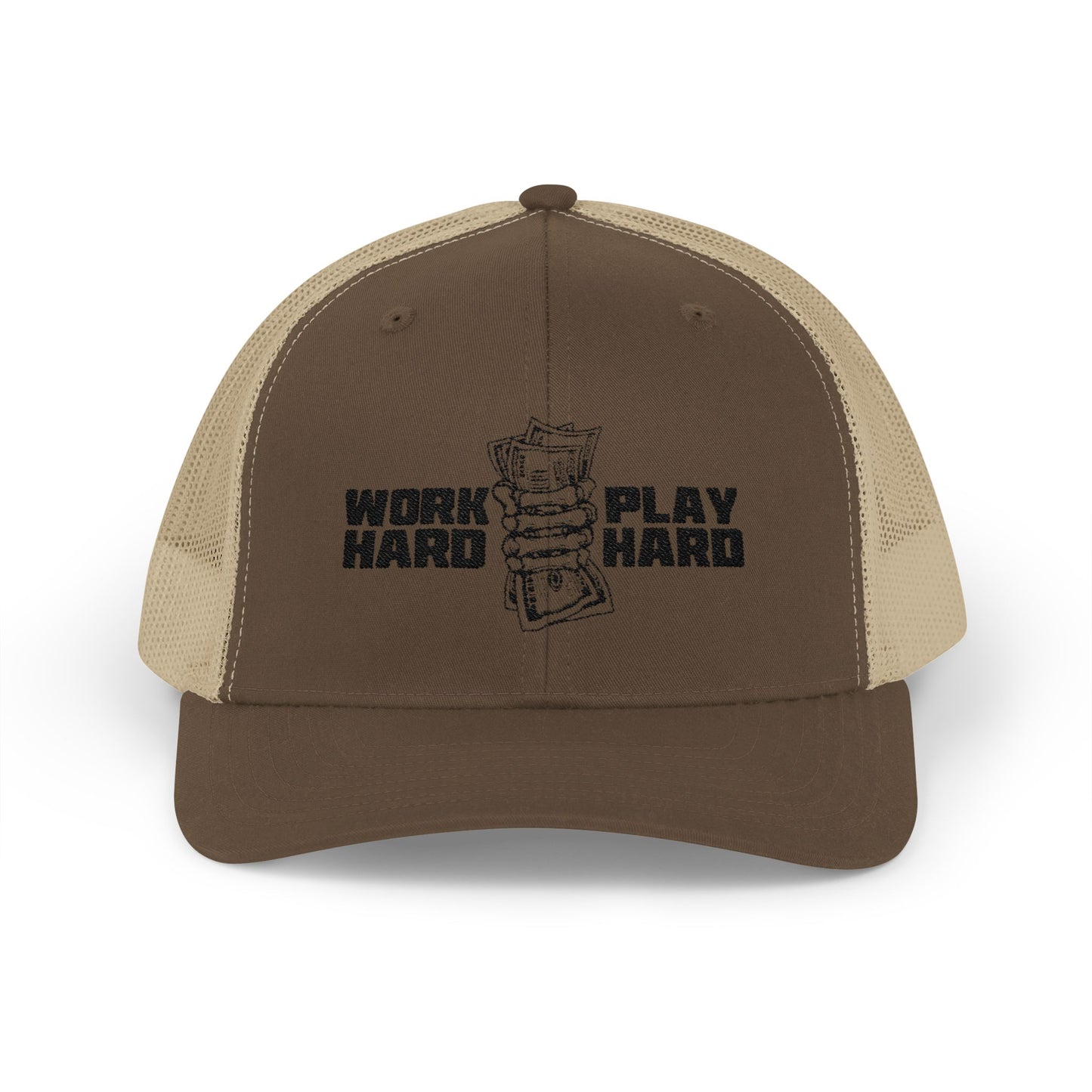 Work Hard Play Hard Snapback Trucker Cap