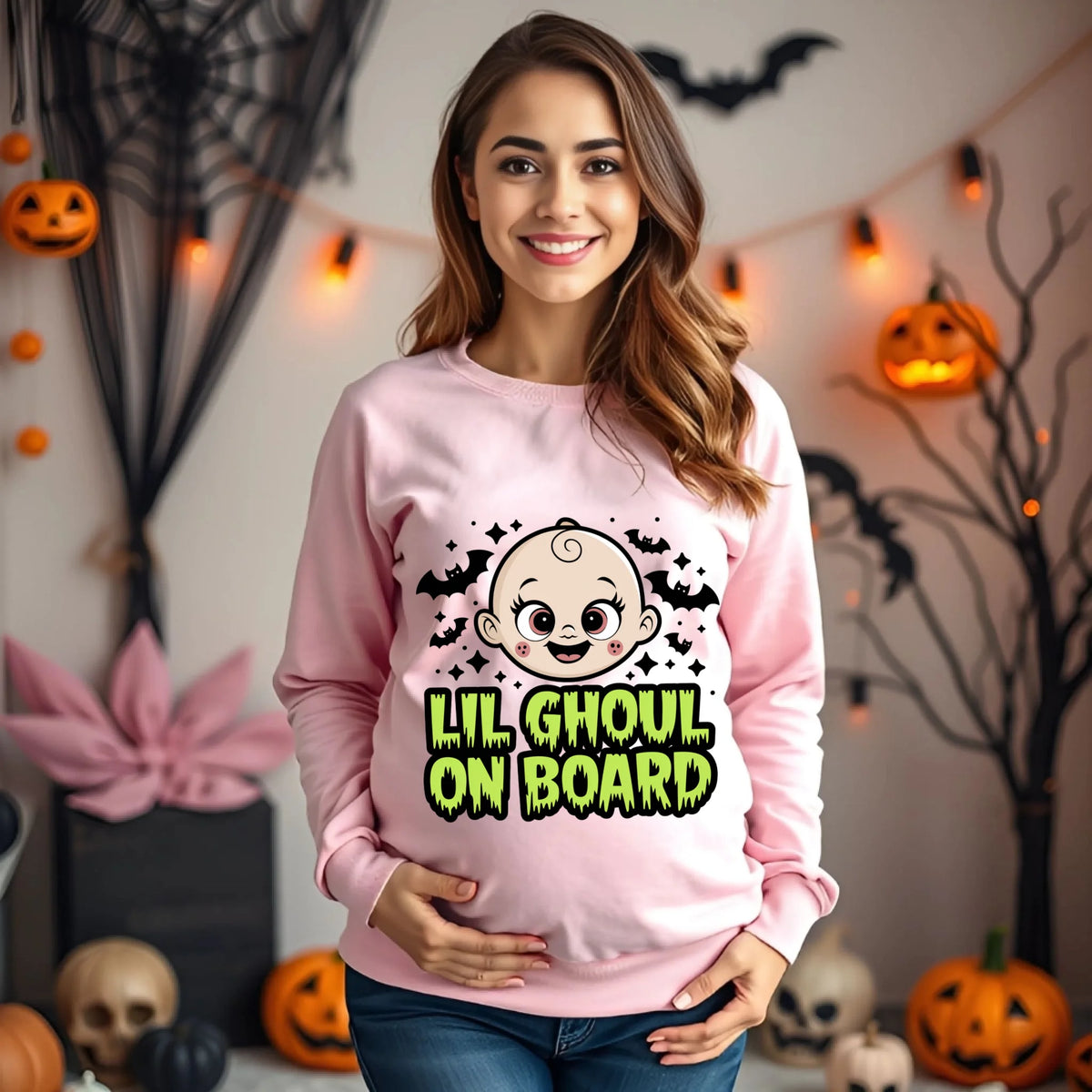 Cute and funny maternity Halloween shirts and sweatshirts for pregnant moms
